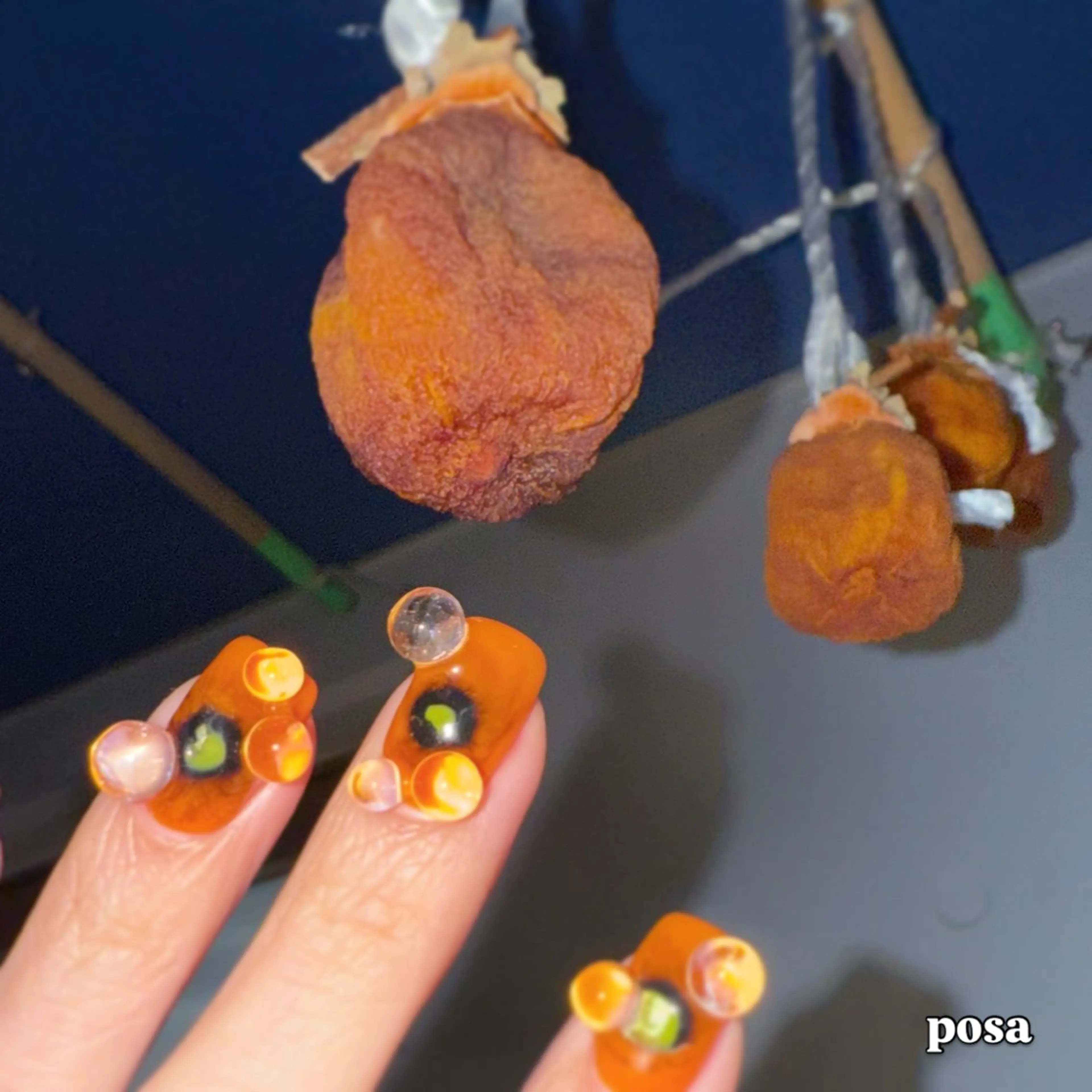 ネイル オレンジ ハンドネイル posa nail モエミのネイルデザイン