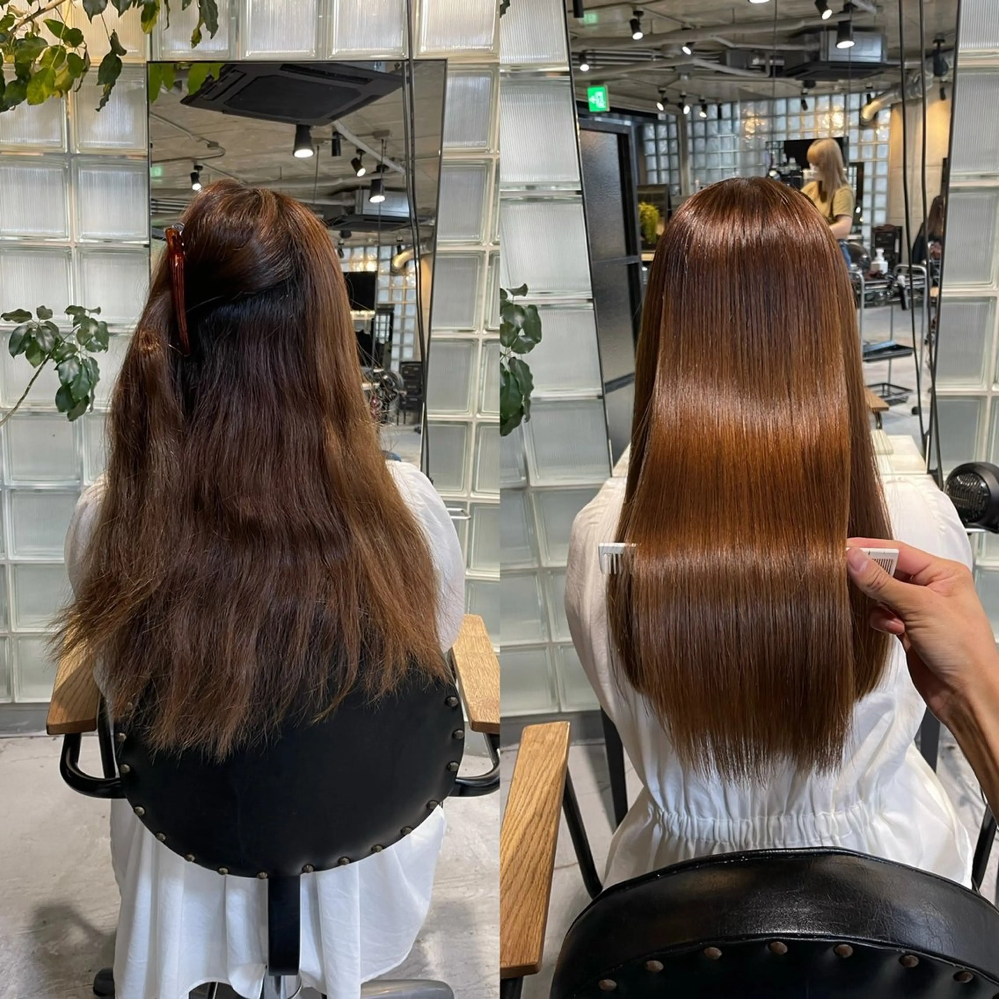 ロング カット 縮毛矯正 毛流れが作れる 縮毛矯正/渡部純生のヘアスタイル