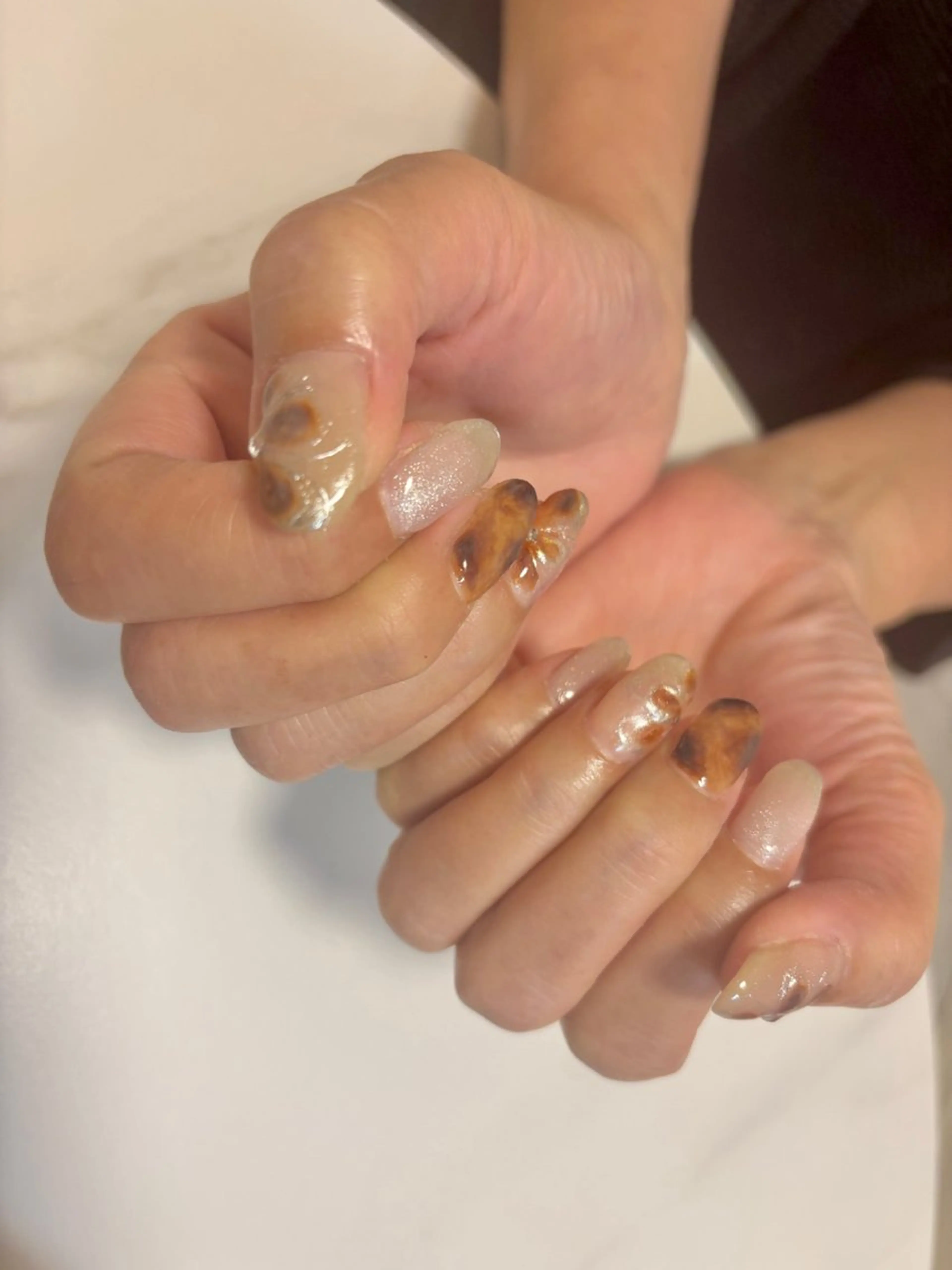 ネイル アートネイル べっ甲ネイル マグネットネイル 持ち込み ハンドネイル バストアップサロン LUNAのネイルデザイン