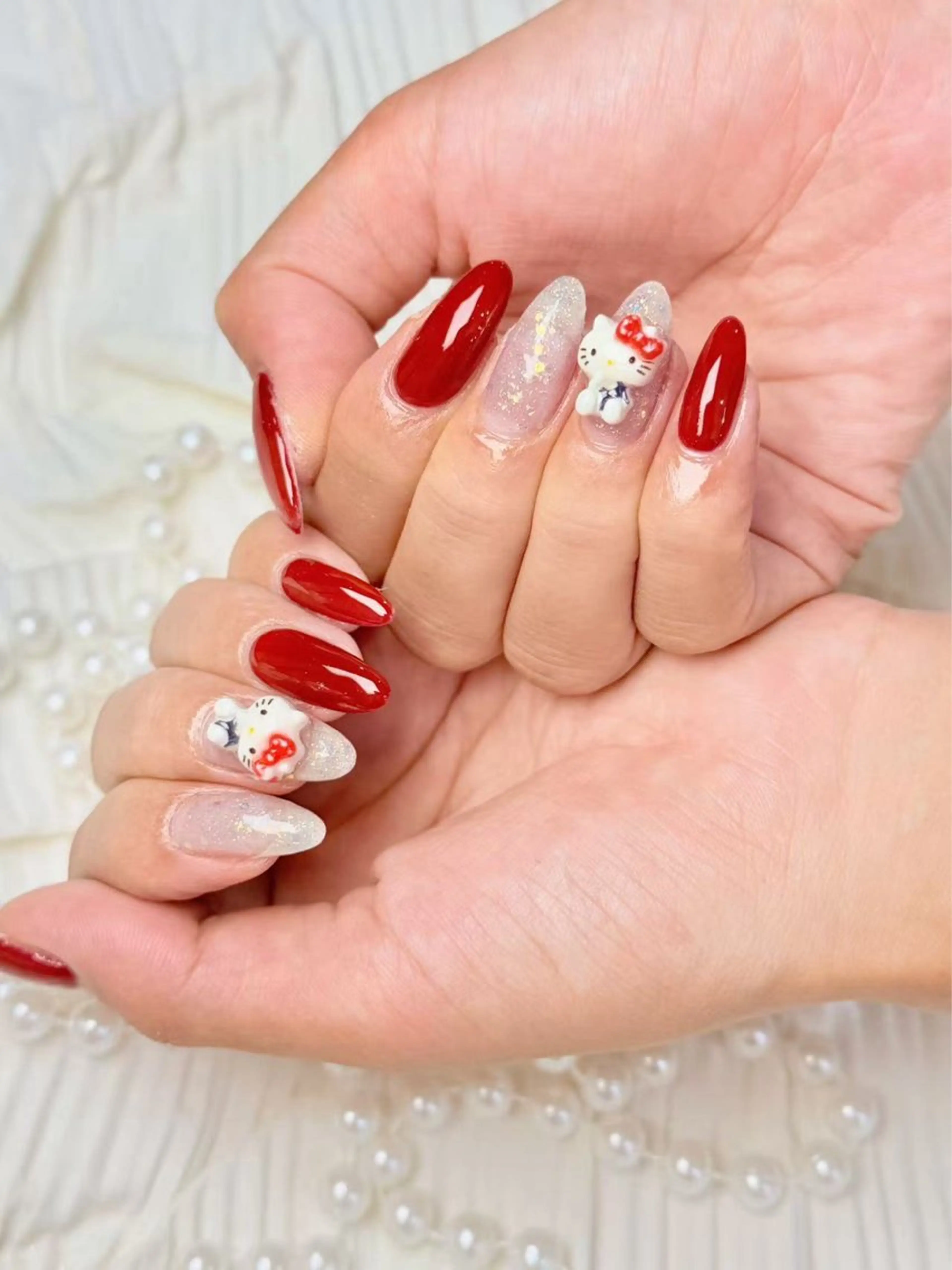 ネイル アートネイル フットネイル ジェルネイル ハート マグネットネイル Babarla Nailのネイルデザイン