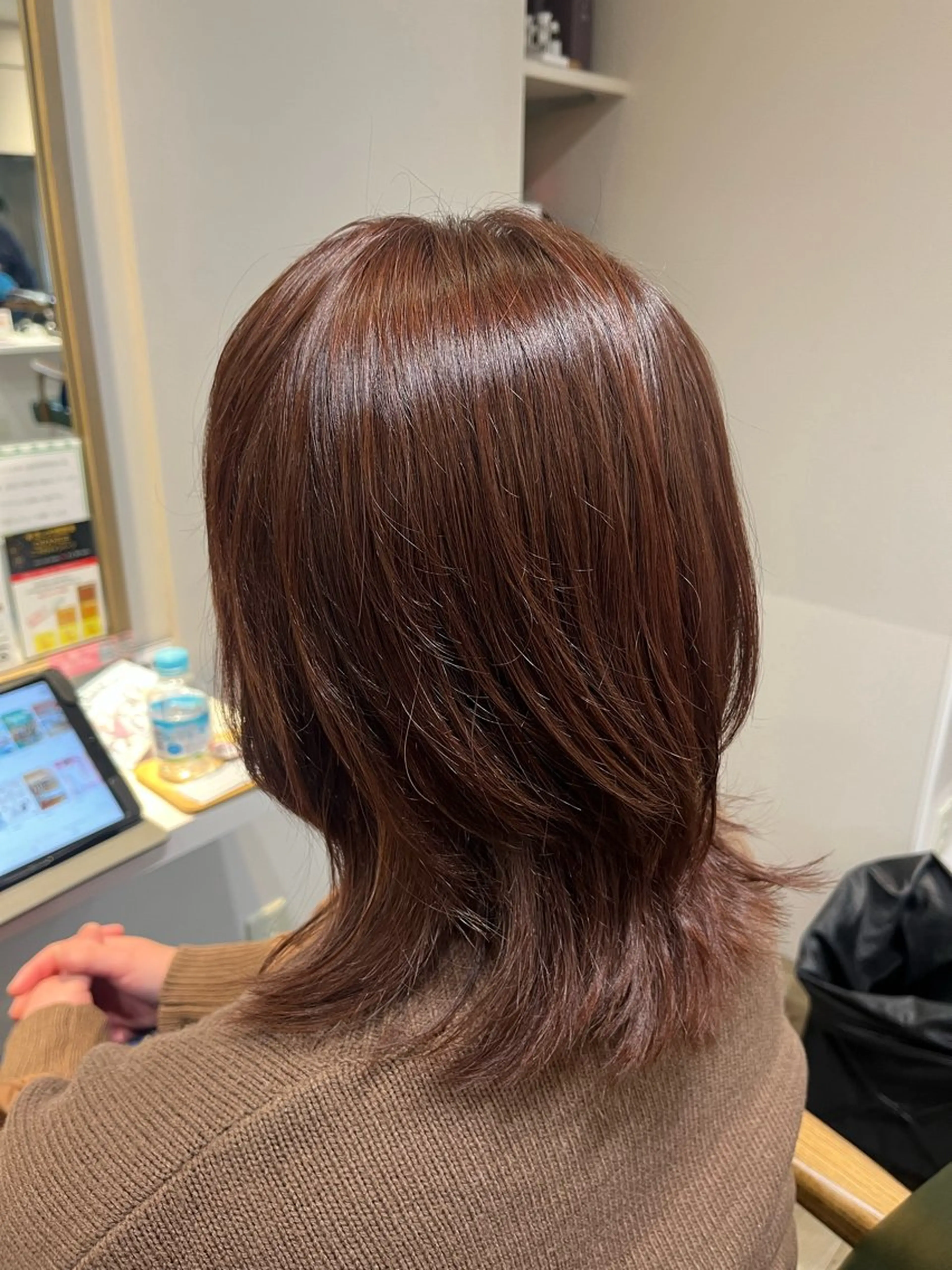 ミディアム ピンクブラウン 小鴨 美佳のヘアスタイル