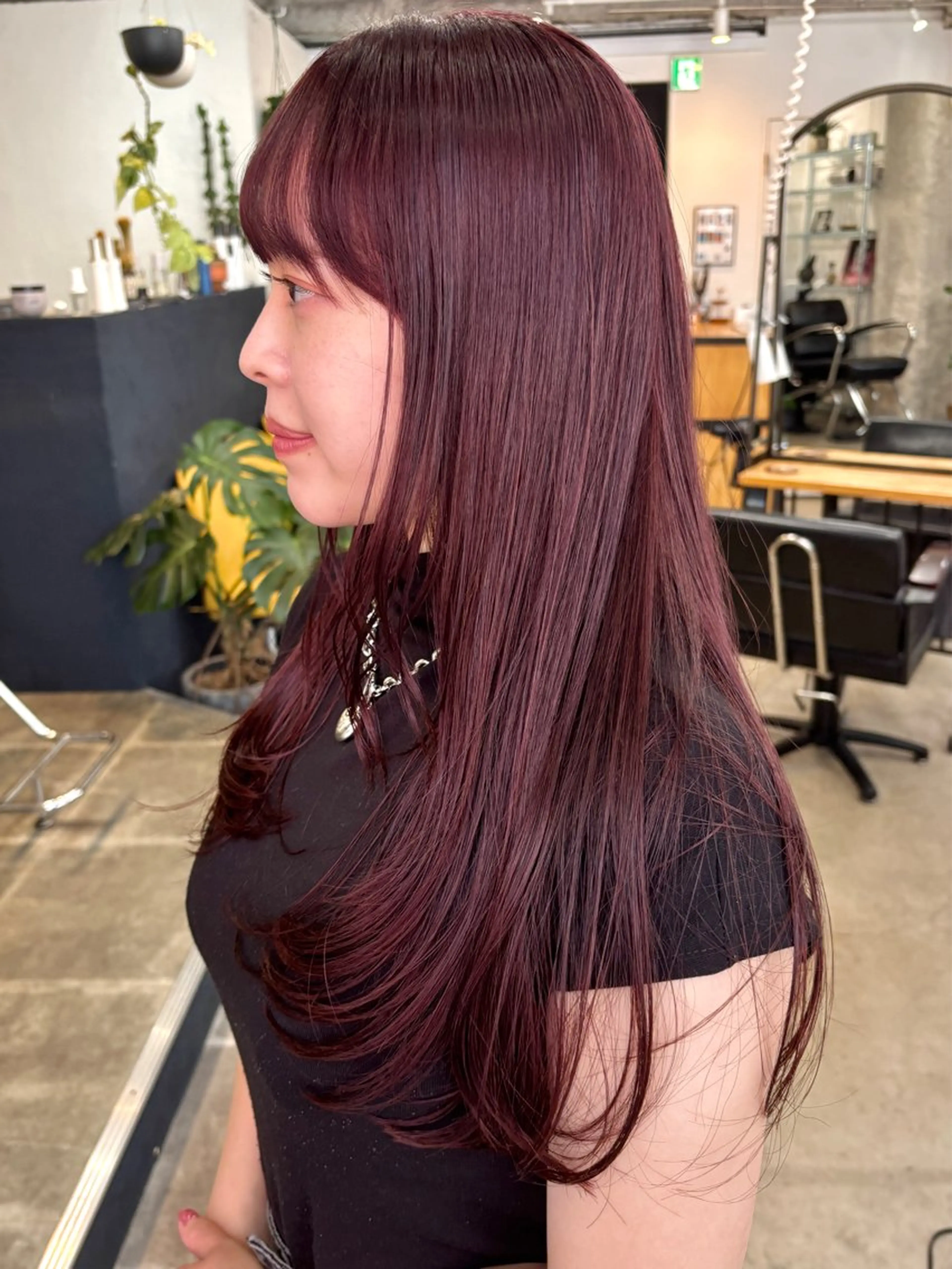 ロング カラー ベージュカラー ブリーチ ボルドーカラー ブラウンカラー カシス 暖色カラー/天神/ ヘイマサクラのヘアスタイル