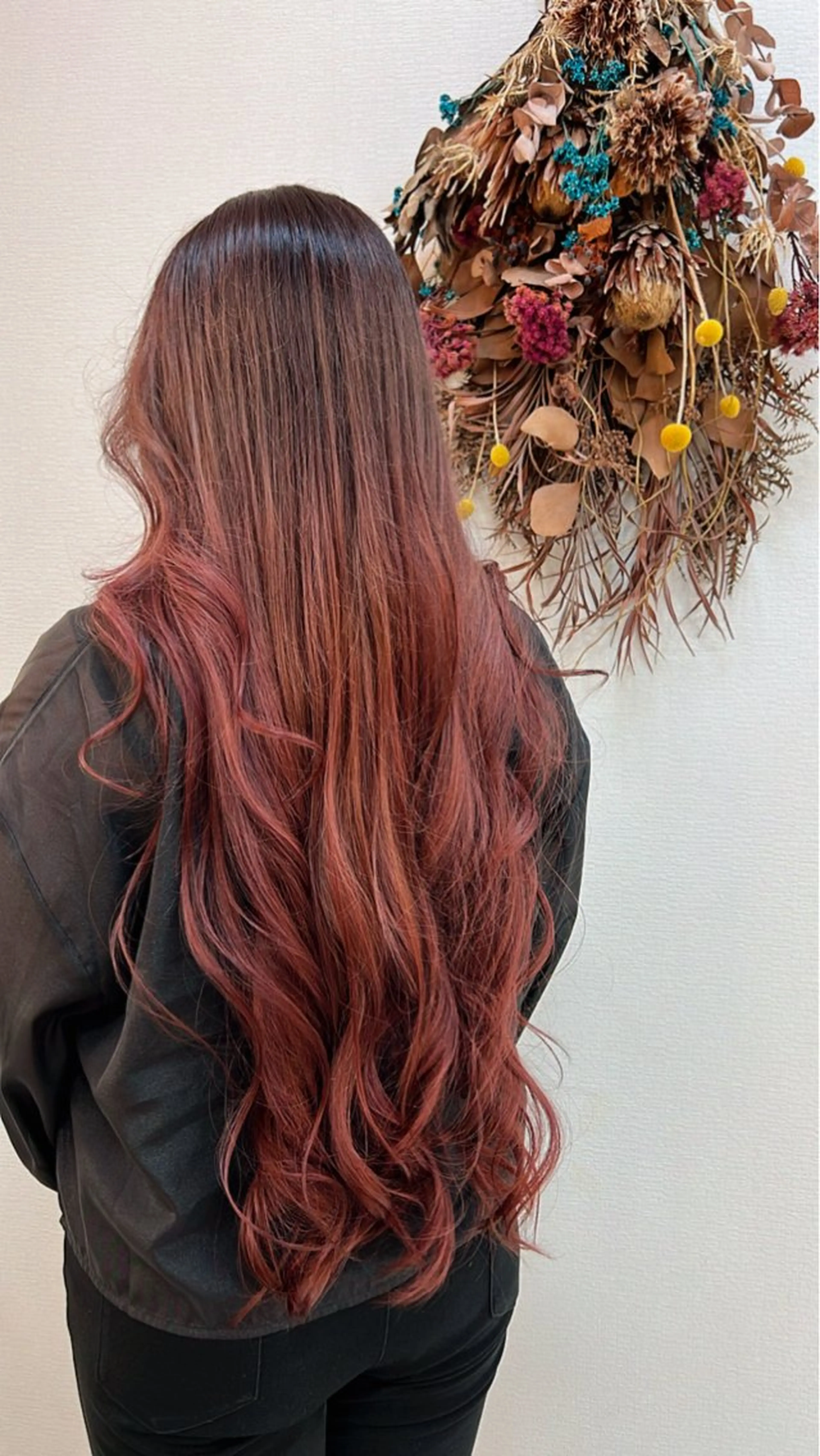 ロング カラー カット ヘアカラー ふなき あすかのヘアスタイル