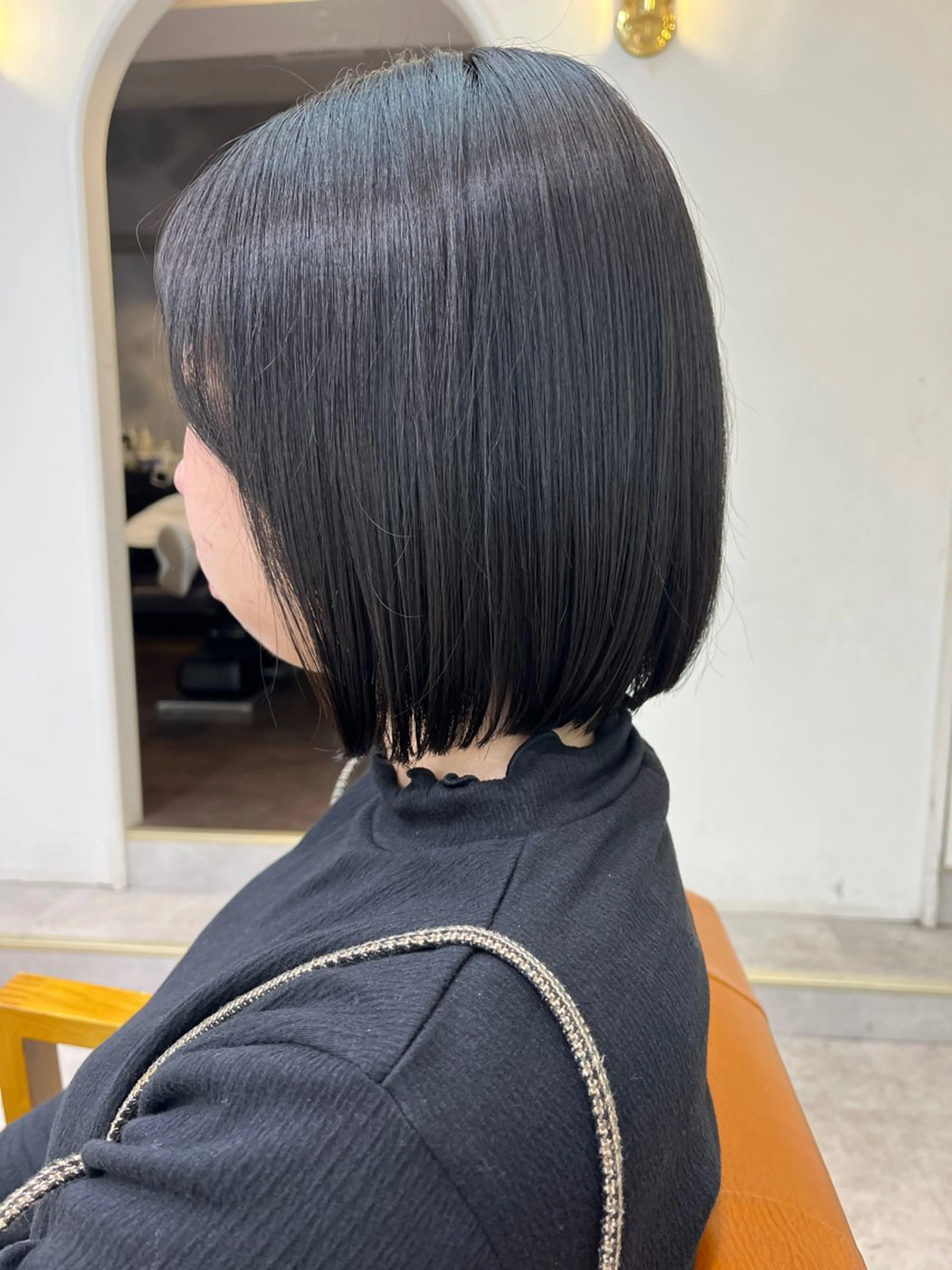 ショート ボブ 縮毛矯正 カット 縮毛矯正 トリートメント 長島美織 /透明感カラーのヘアスタイル