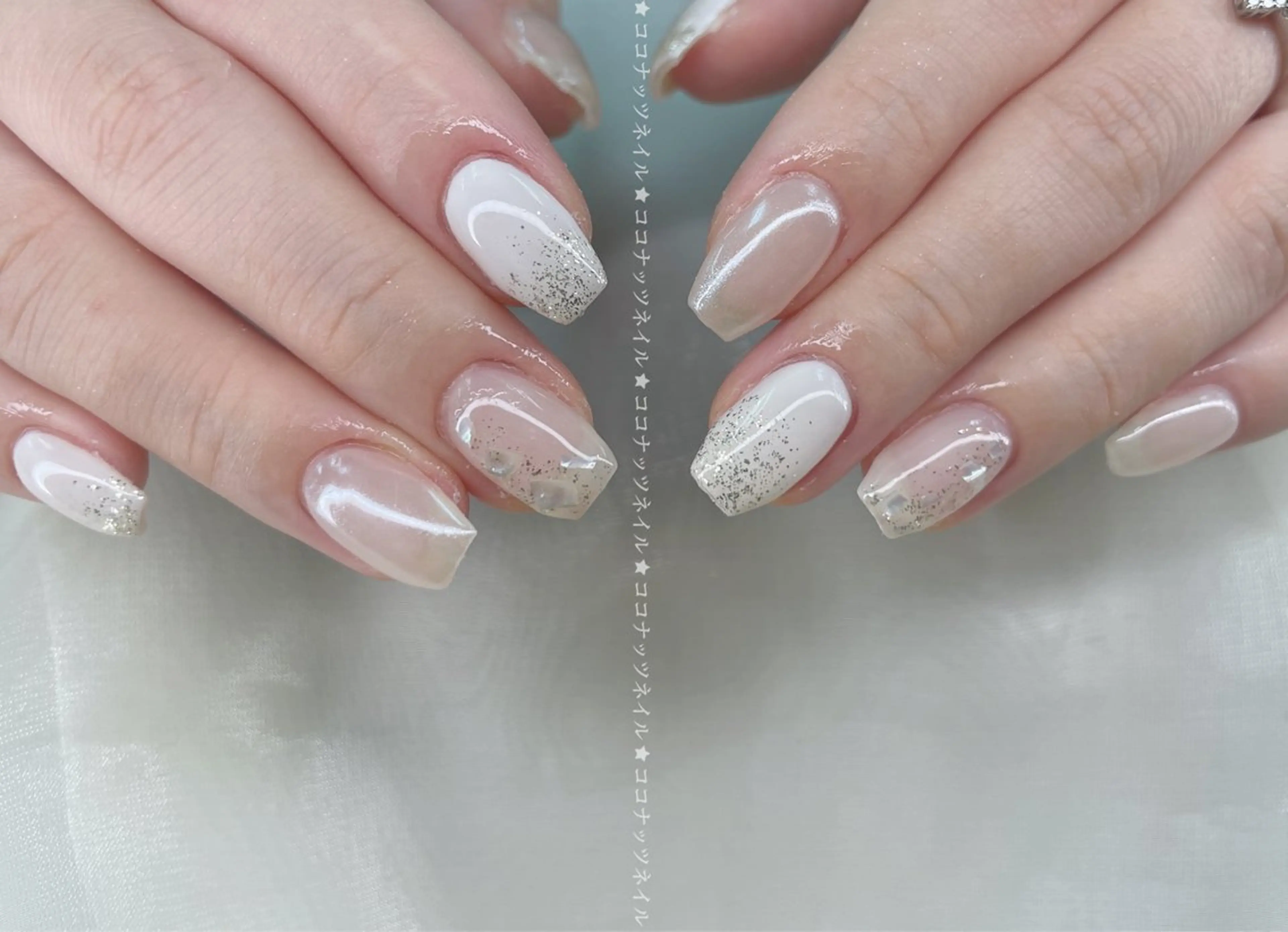 ネイル べっ甲ネイル フレンチネイル キラキラネイル マグネットネイル 大理石ネイル(マーブル) ハンドネイル 神田 ココナッツのネイルデザイン