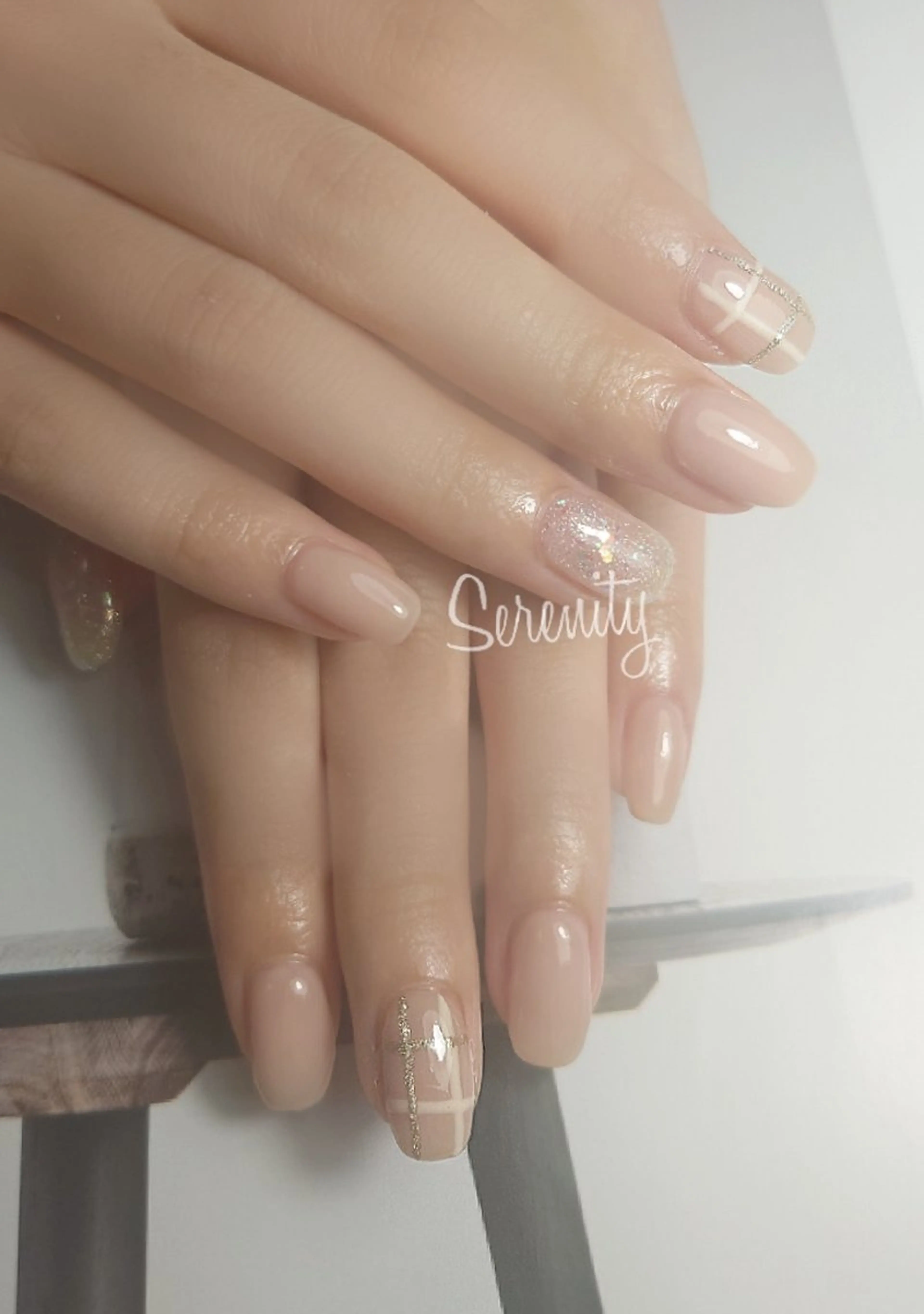 ネイル ピンク ピンクベージュ nail  serenityのネイルデザイン