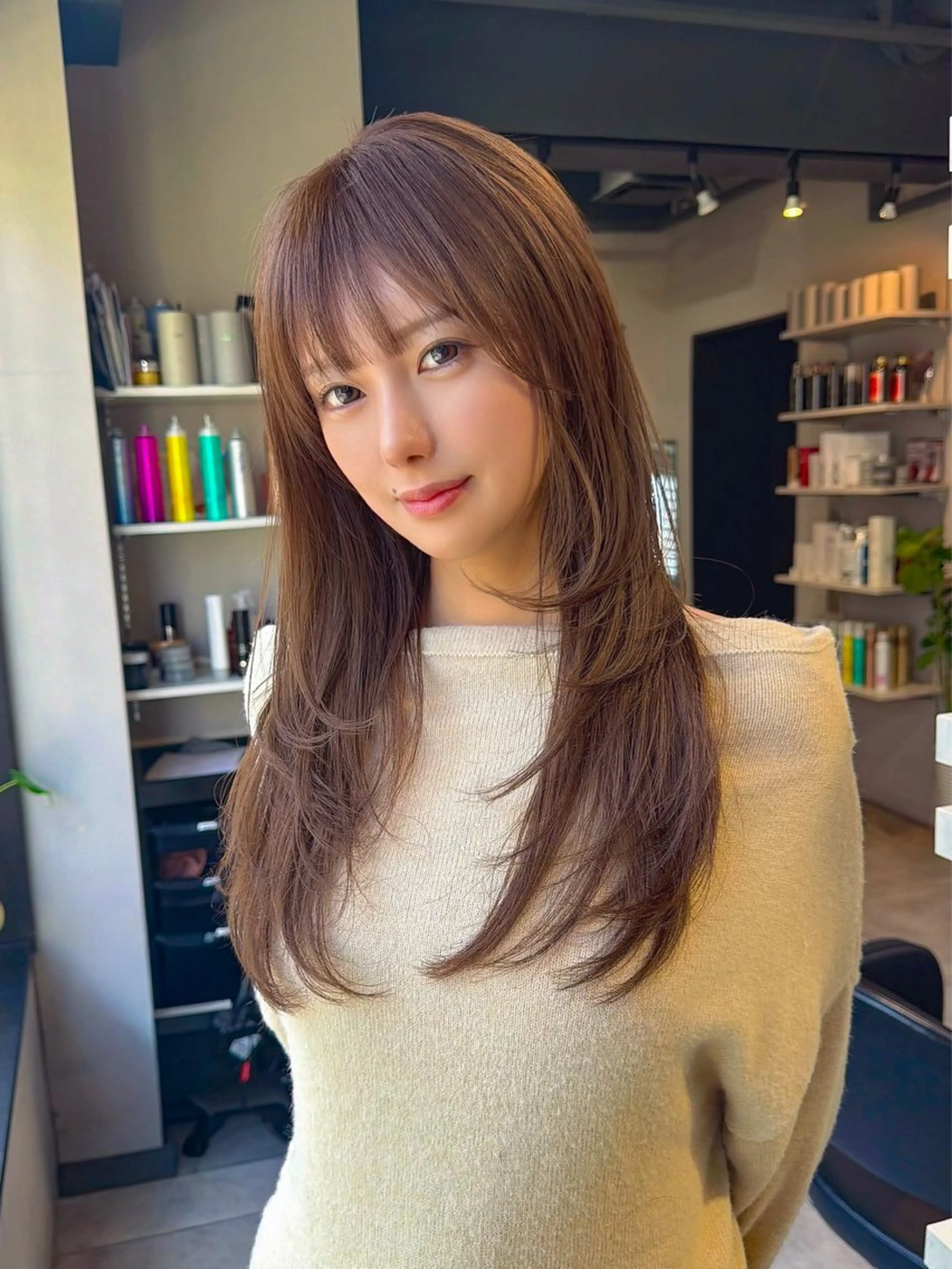 ロング カット ヘアカラー トリートメント ヘッドスパ 恵比寿韓国レイヤー× 艶透明感カラー大場のヘアスタイル
