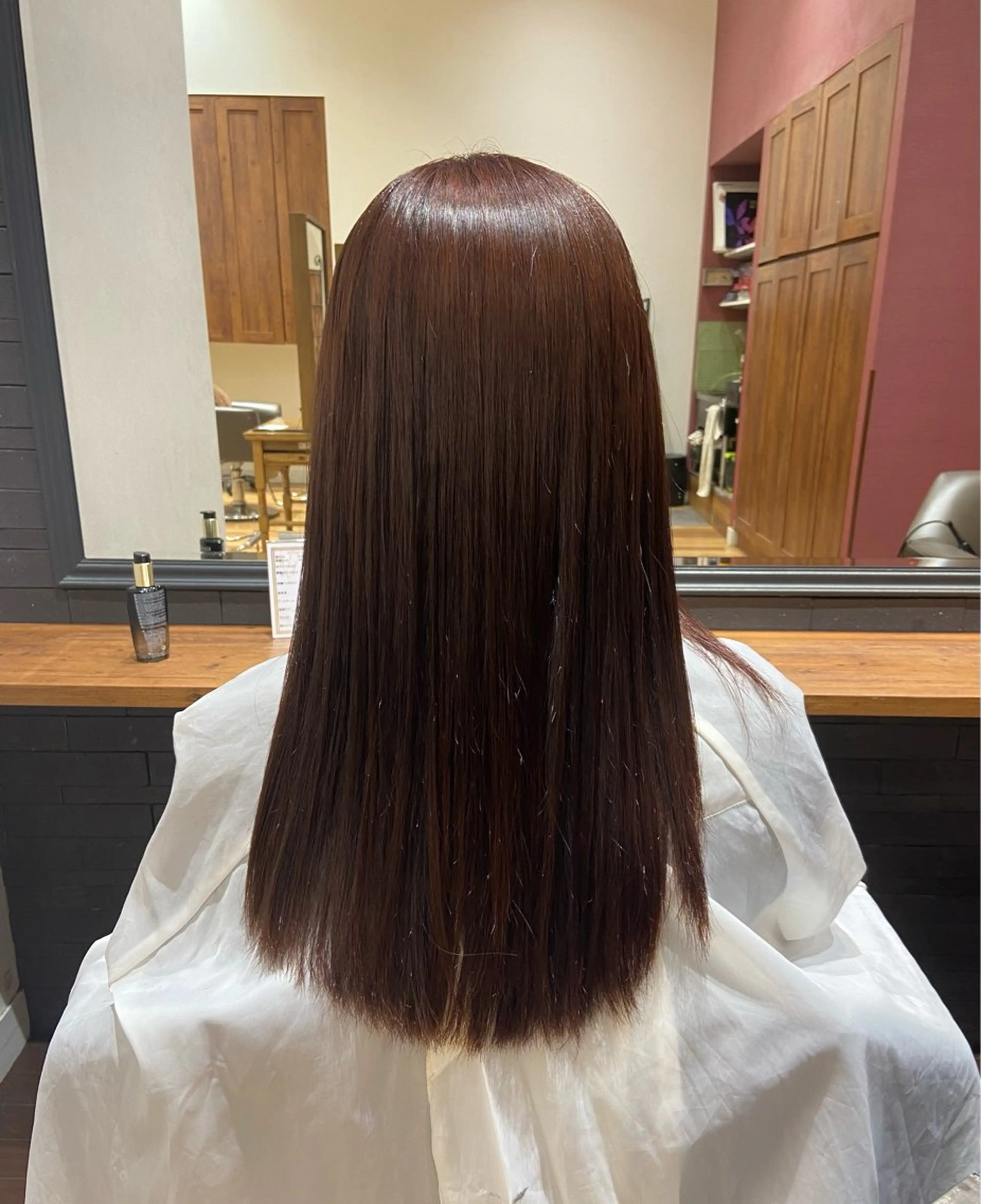 カラー ブラウンカラー ピンクカラー 吉村 莉杏のヘアスタイル