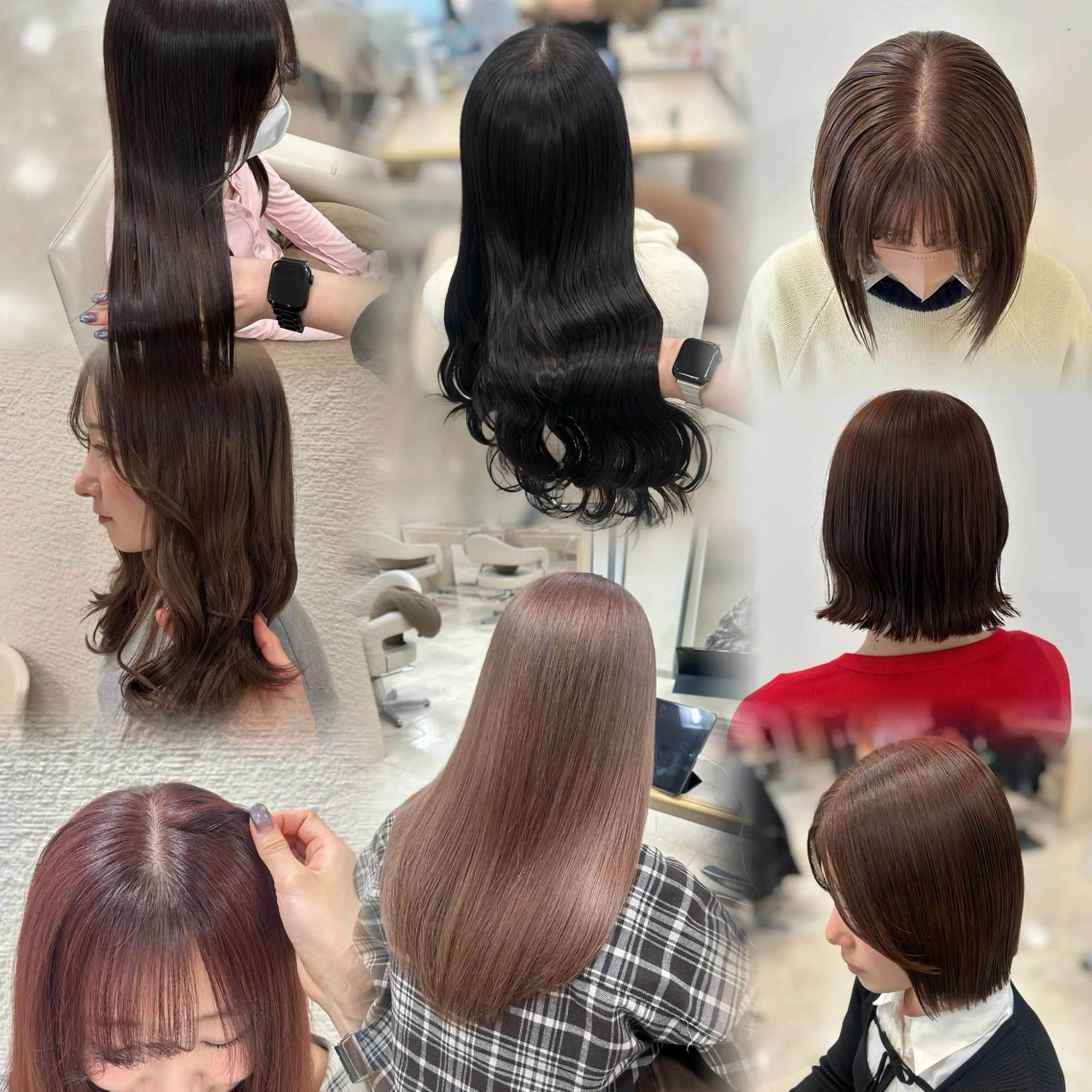 ロング カラー カット ヘアカラー トリートメント ヘッドスパ ヘアセット ベージュ/つや髪/ レイヤー／ゆいなのヘアスタイル