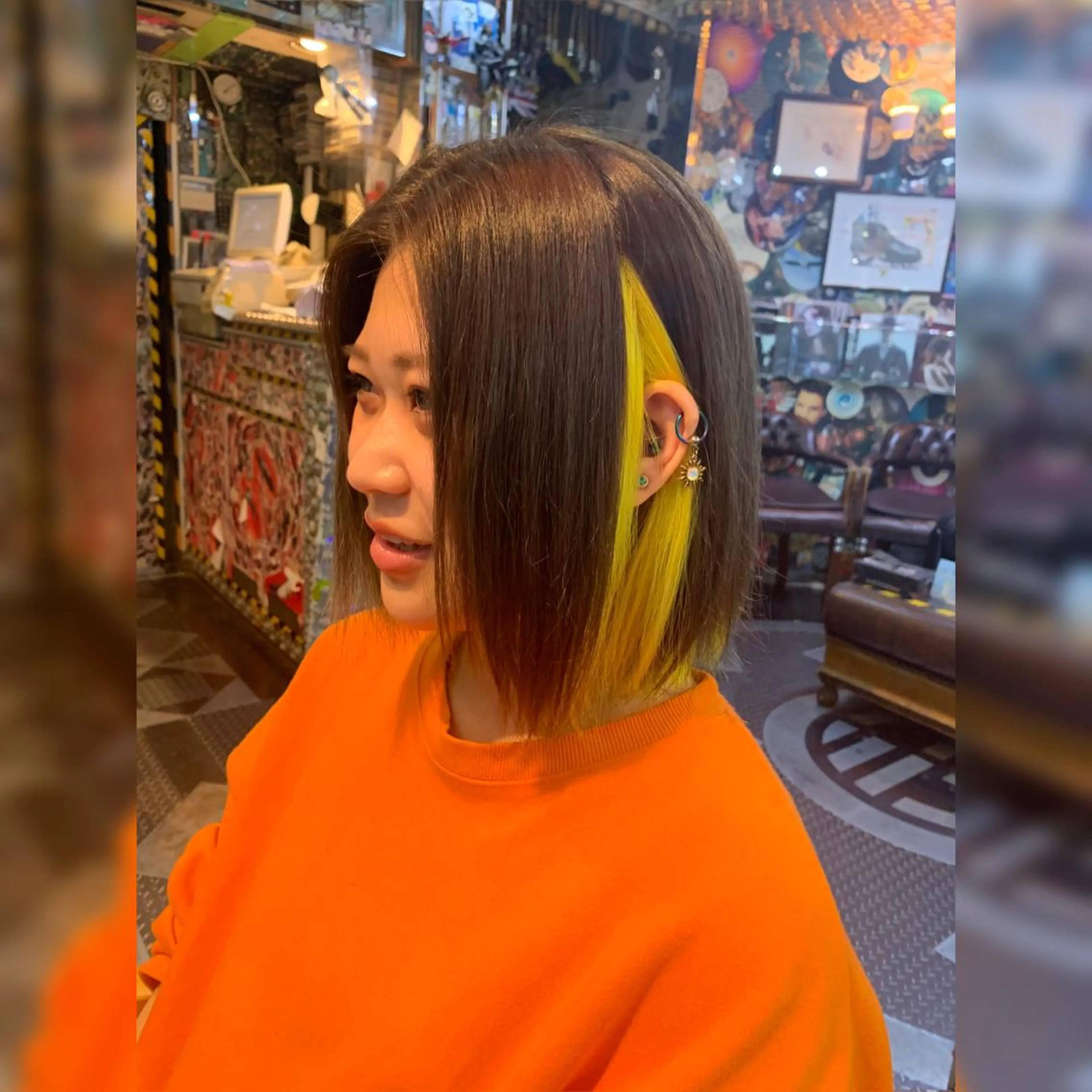 ショート カラー イエローカラー 🌈派手髪エクステ ブレイズ🌈ひろとのヘアスタイル