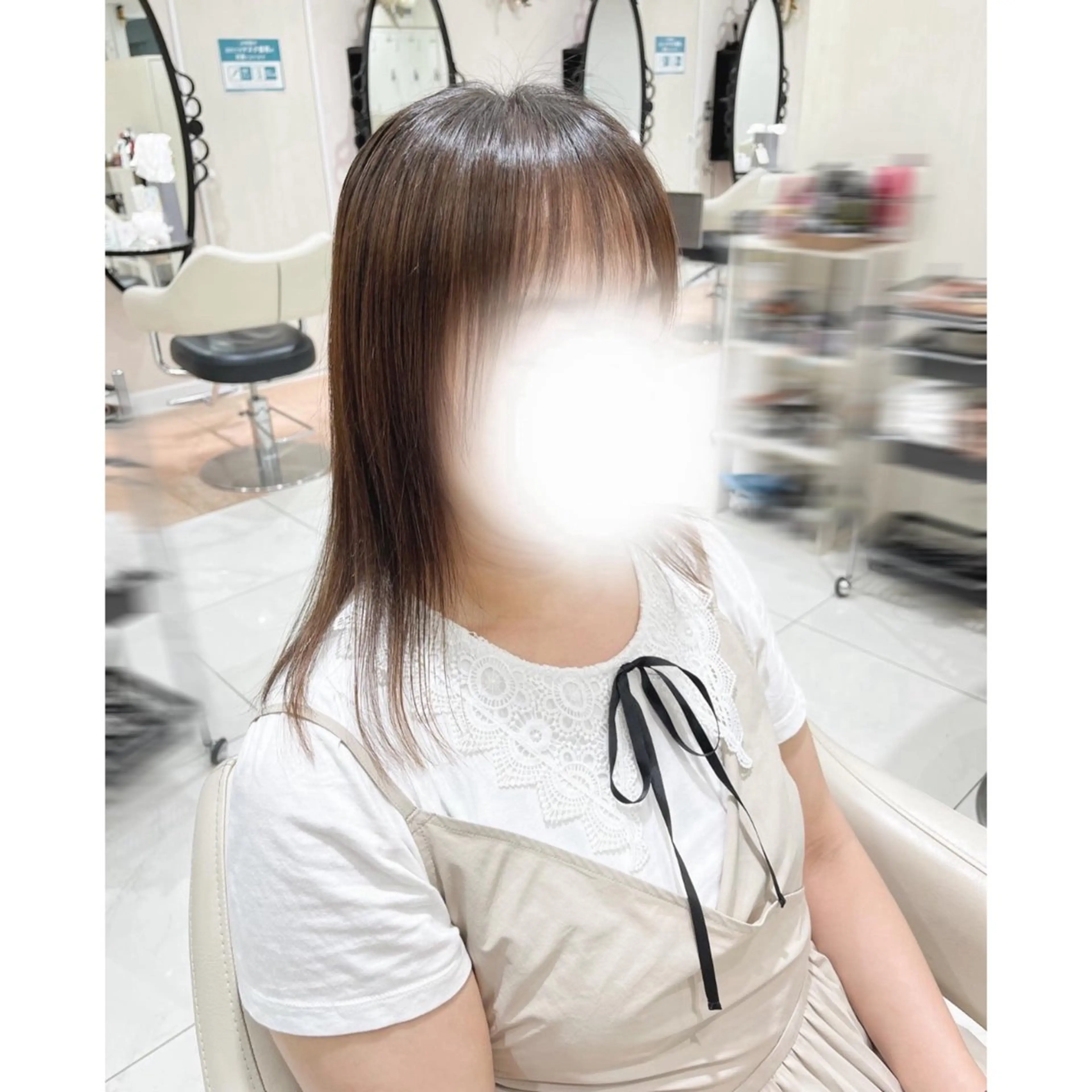 セミロング 韓国ヘア 🎀中川綾乃🎀のヘアスタイル