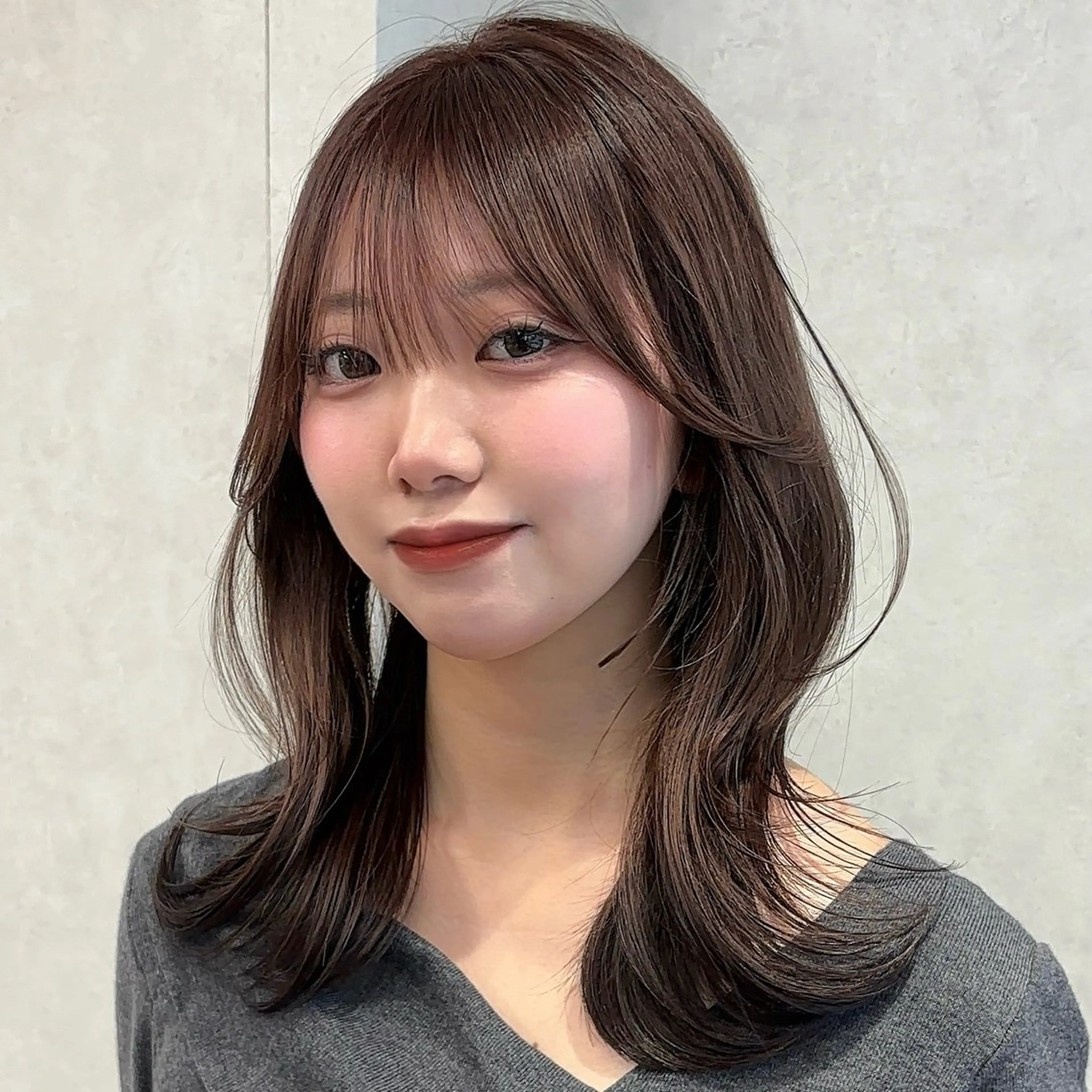 セミロング カット トリートメント 結べるレイヤーカット /カラー/あさかのヘアスタイル