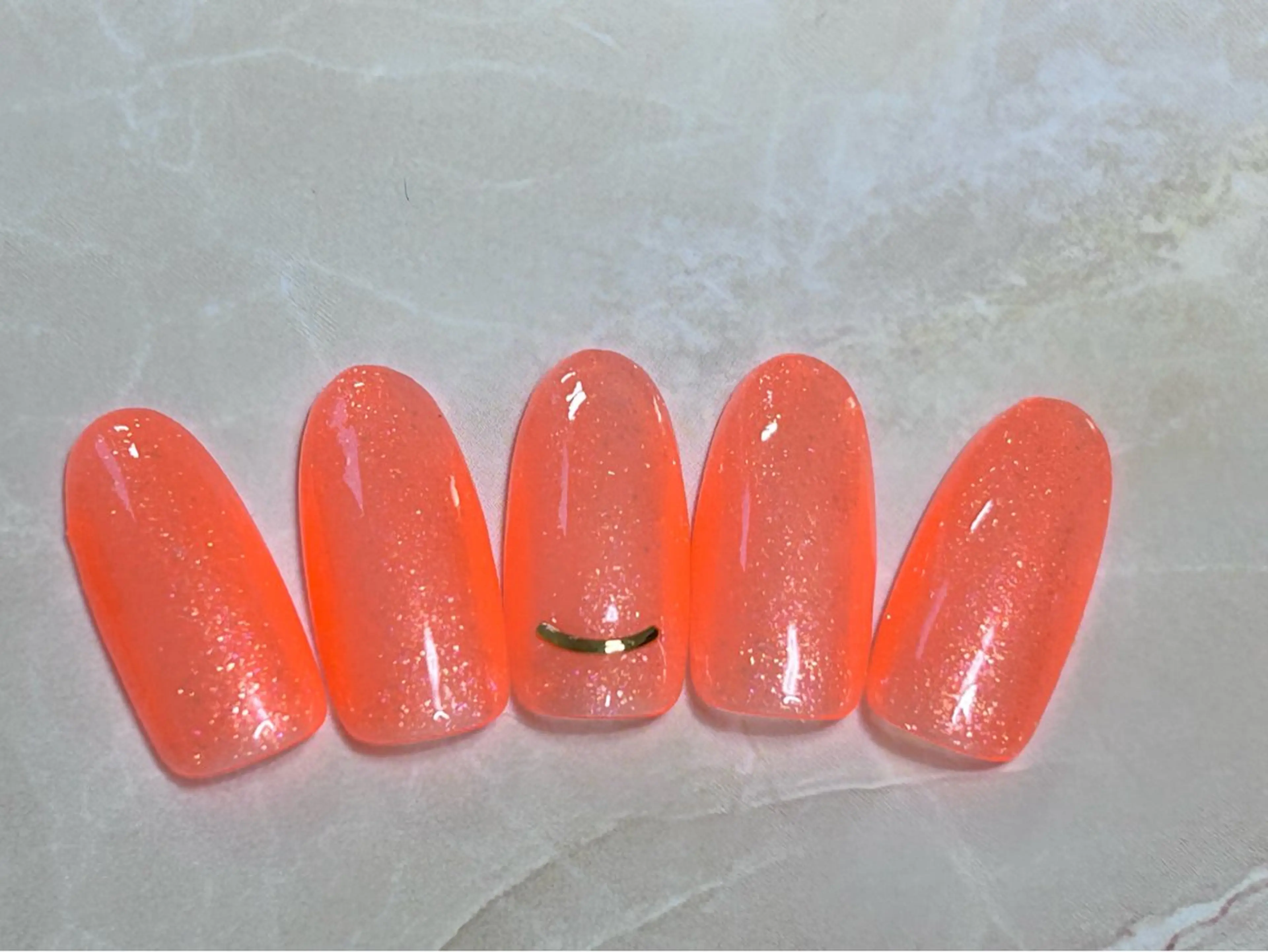 ネイル ラメ(グリッター) オレンジ シンプルネイル nico nailのネイルデザイン