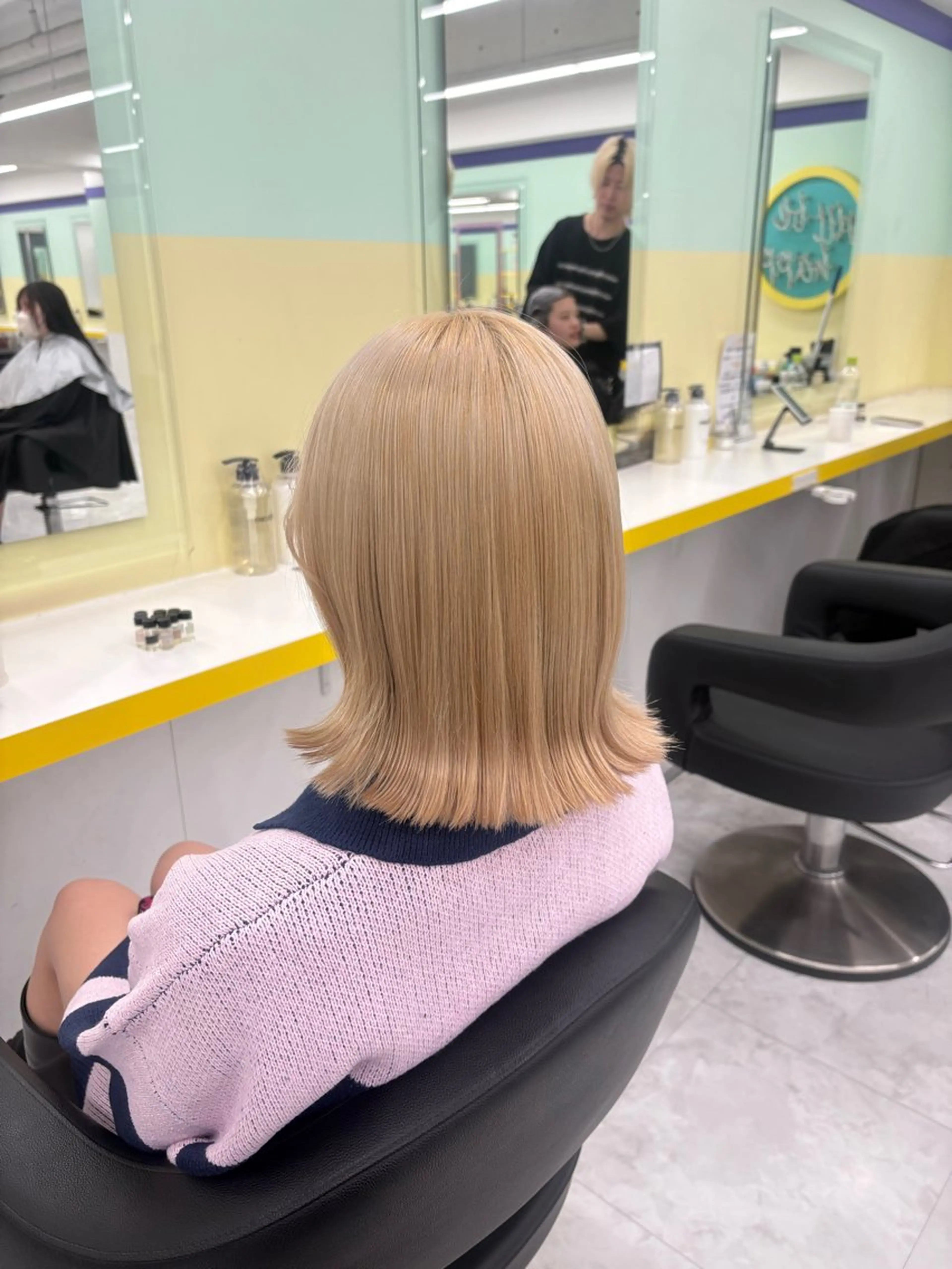 ミディアム カラー ヘアカラー ベージュ×レイヤー 🤎横浜/miu🤎のヘアスタイル