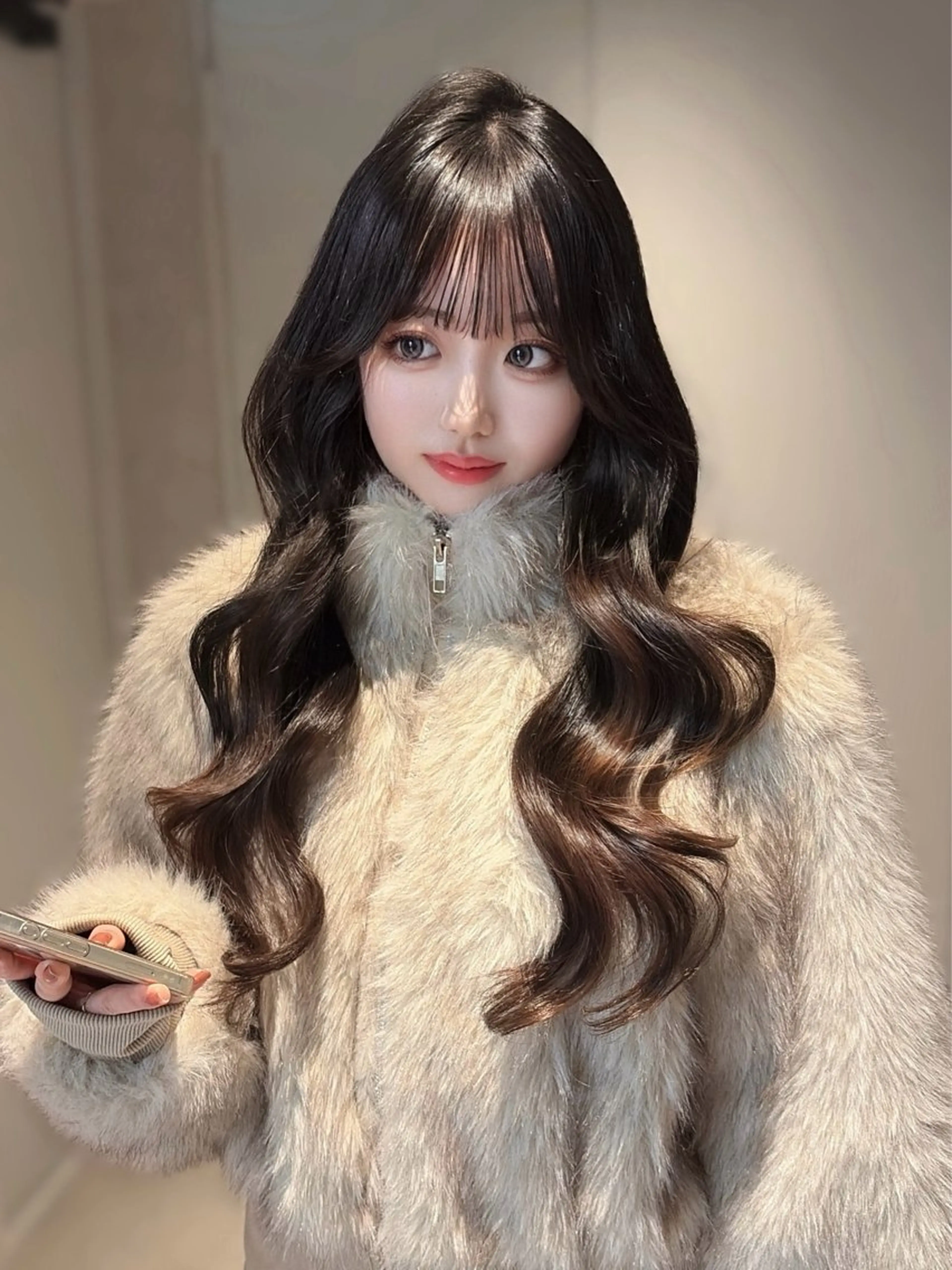 ロング カラー 韓国風ヘア レイヤーカット 古川 美羽のヘアスタイル