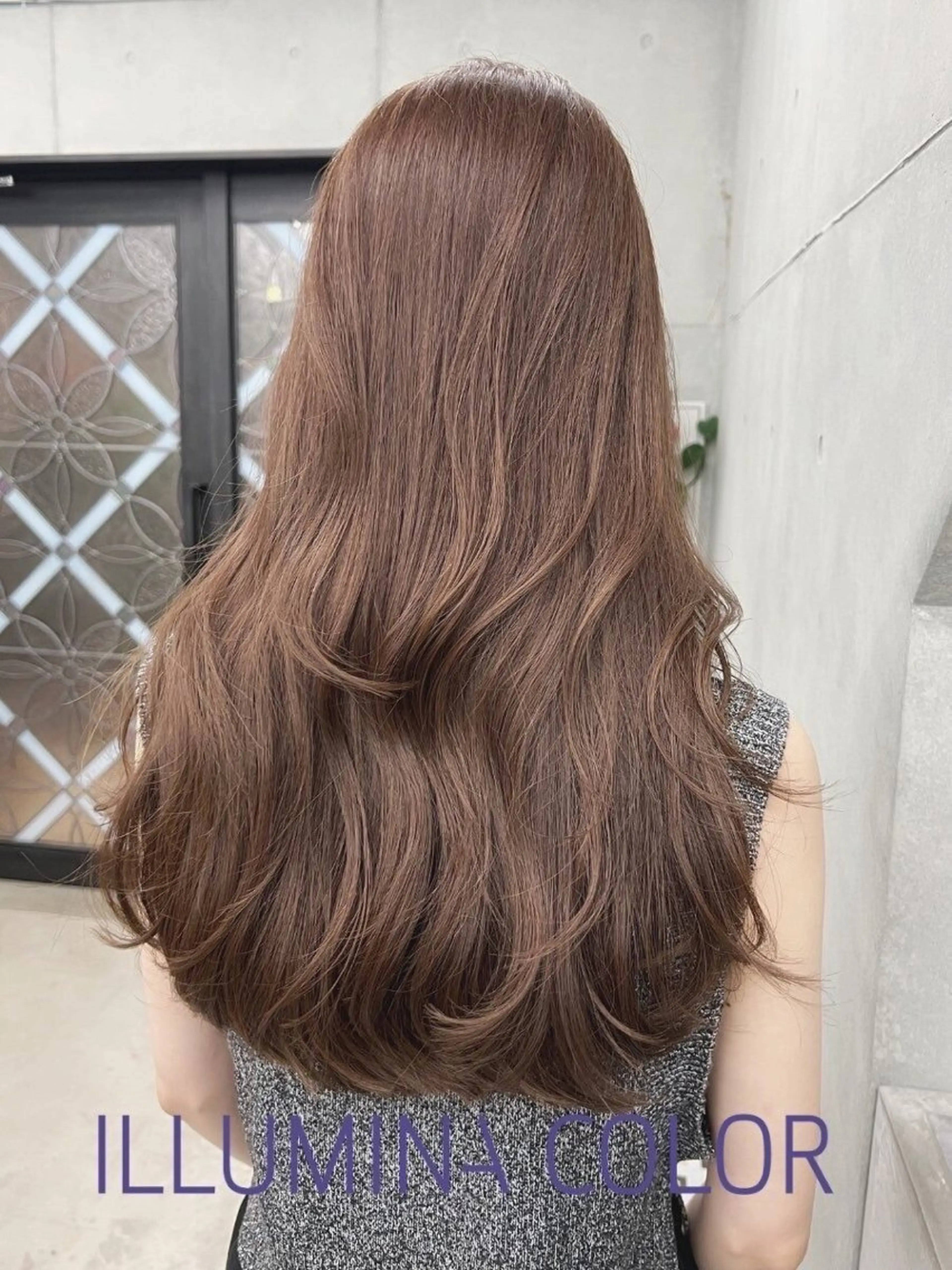 ロング カラー ヘアカラー 韓国レイヤーカット 透明感カラー冨田那樹のヘアスタイル