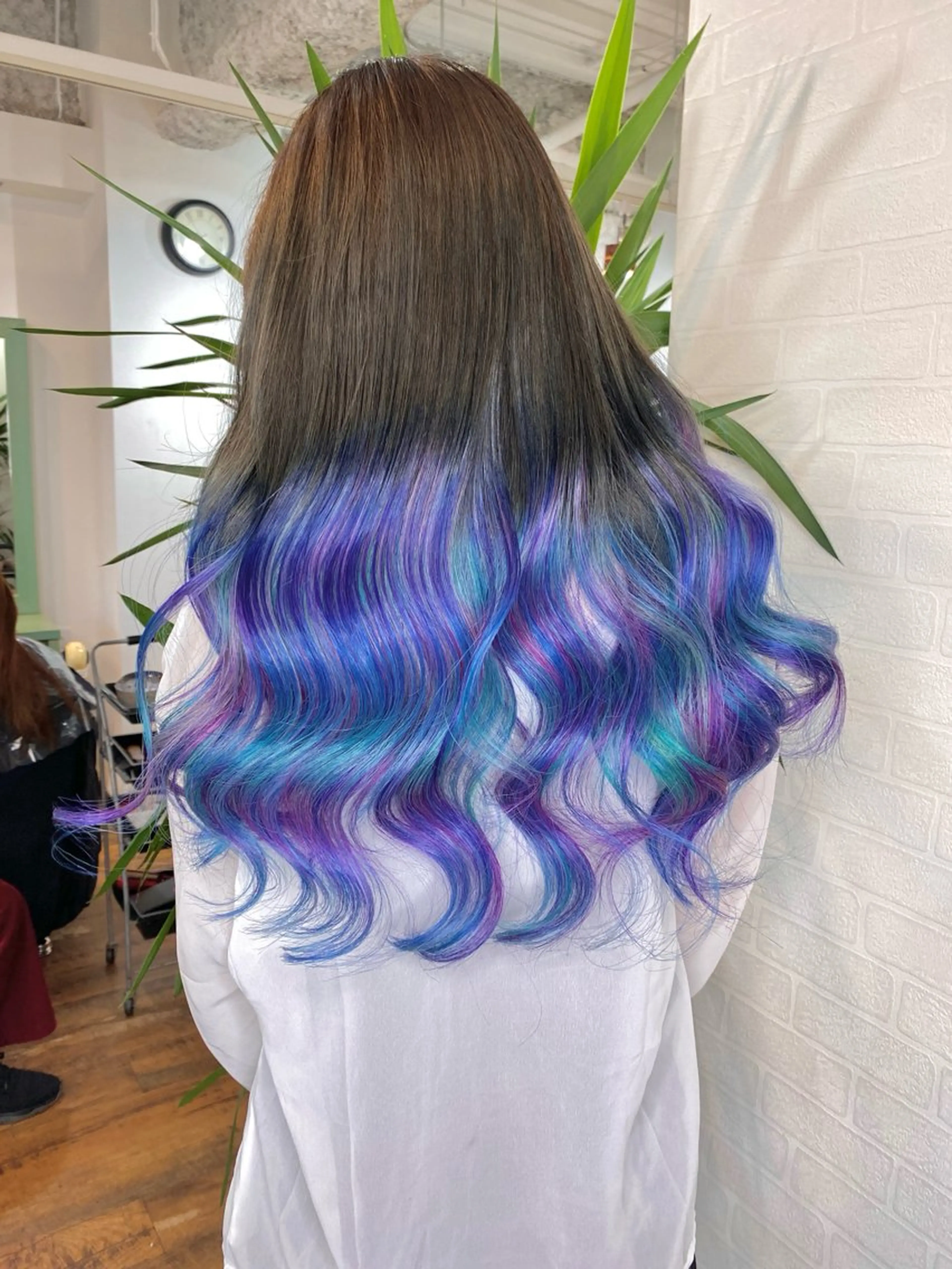 ロング カラー ブルーカラー ユニコーンカラー Re:ta Hair 飯田淳平のヘアスタイル