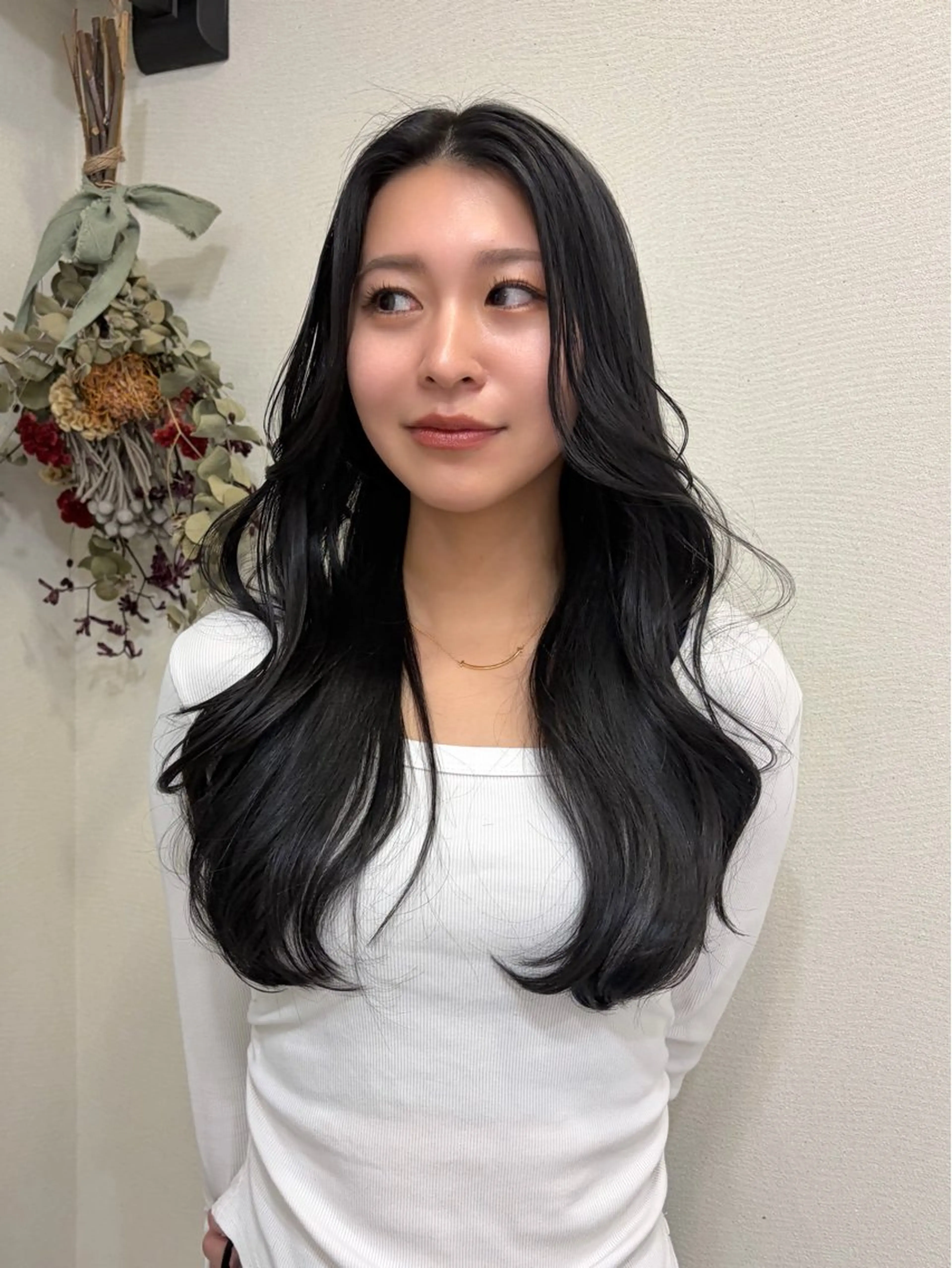 ロング カラー グレージュ レイヤーカット レイヤーカット/透明 感カラー🩵中村友美のヘアスタイル