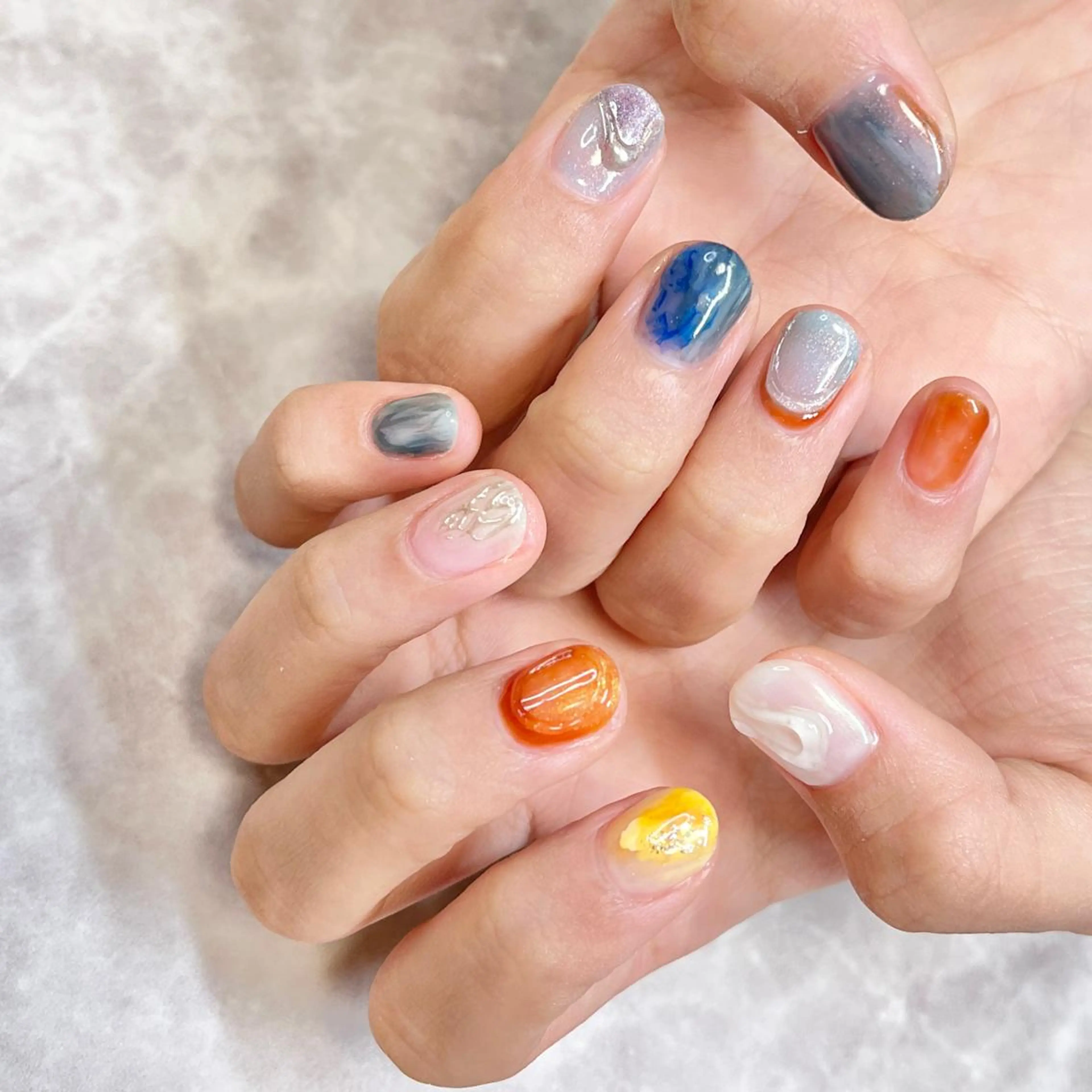 ネイル ニュアンスネイル ショートネイル ハンドネイル Nail Rinonのネイルデザイン