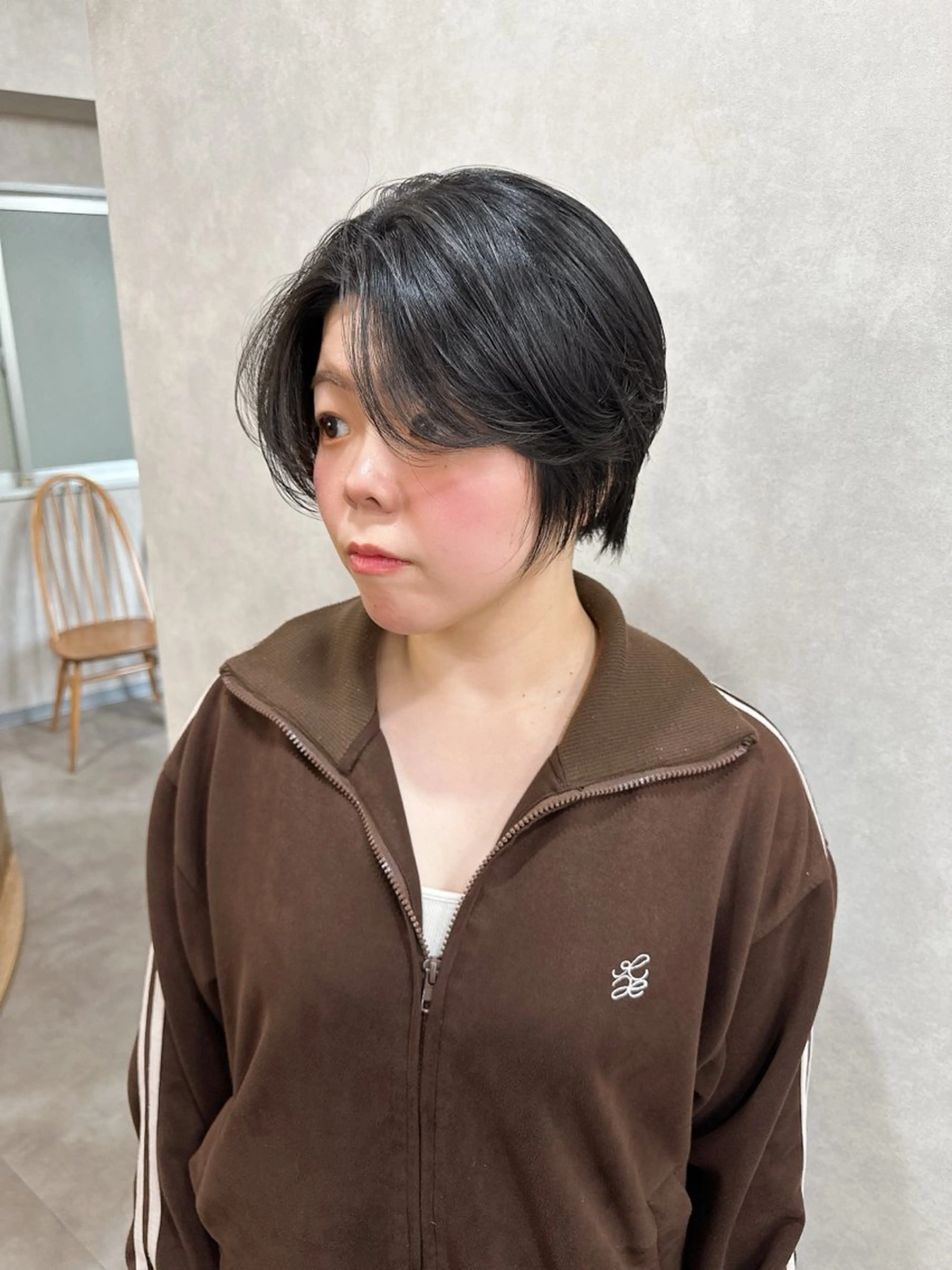 ショート ショートヘア 縮毛矯正 酸性ストレート カット 縮毛矯正 トリートメント 心斎橋/縮毛矯正/美 容師/unir 藤本のヘアスタイル