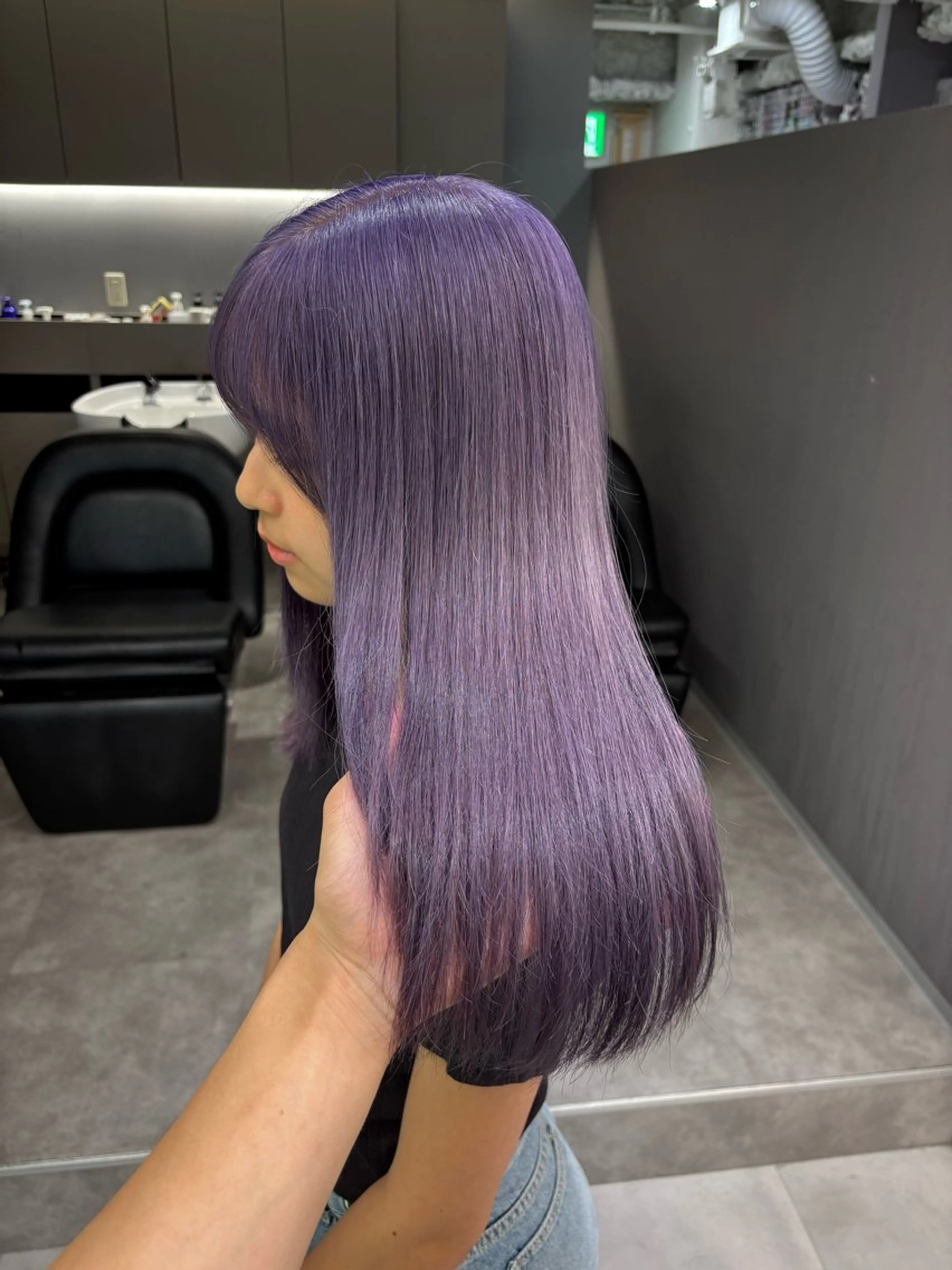 セミロング カラー ブリーチ ラベンダーカラー ヘアカラー トリートメント 名古屋/デザイン/ ブリーチ/松井亮磨のヘアスタイル