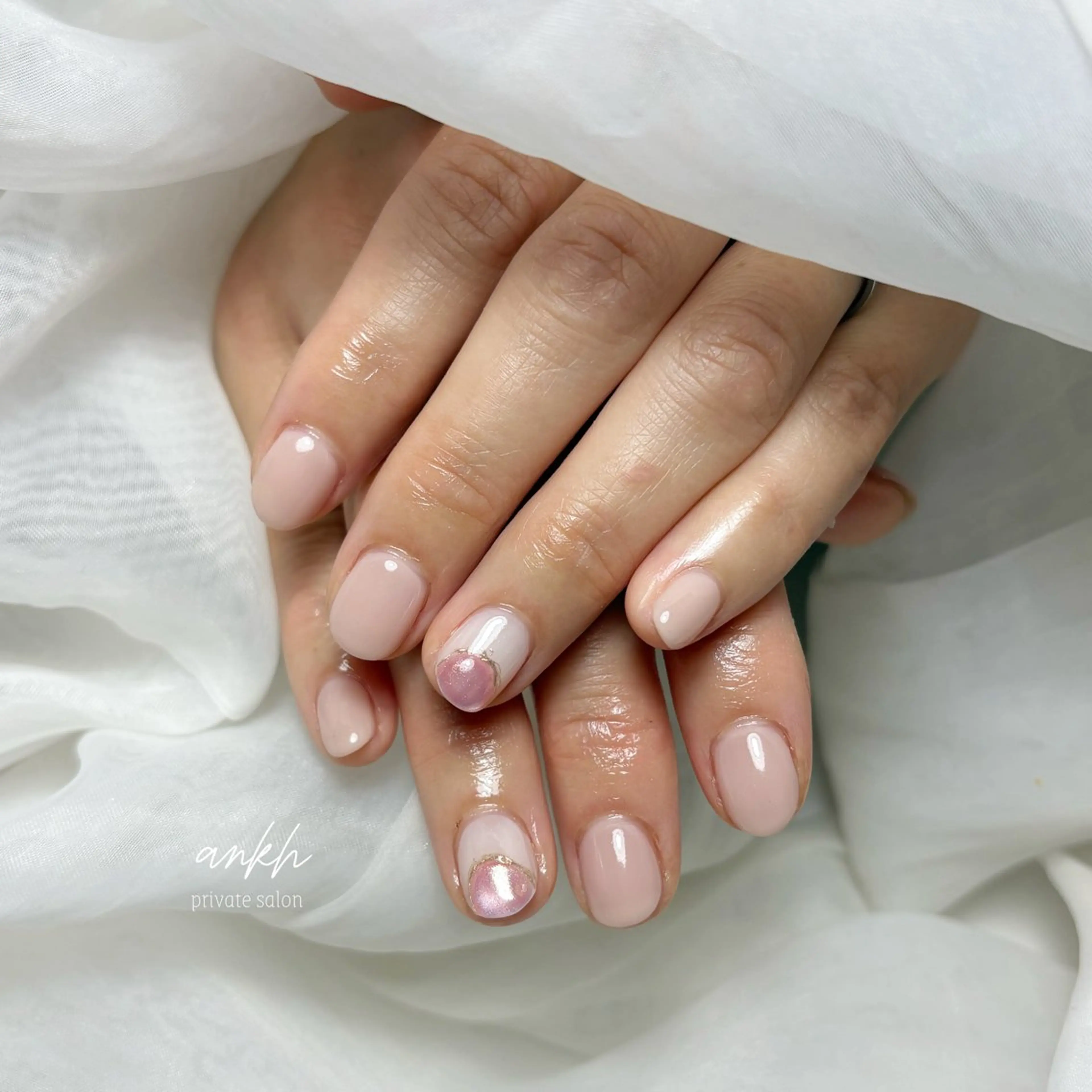 ネイル マグネットネイル ワンカラーネイル シンプルネイル ankh. Minaのネイルデザイン