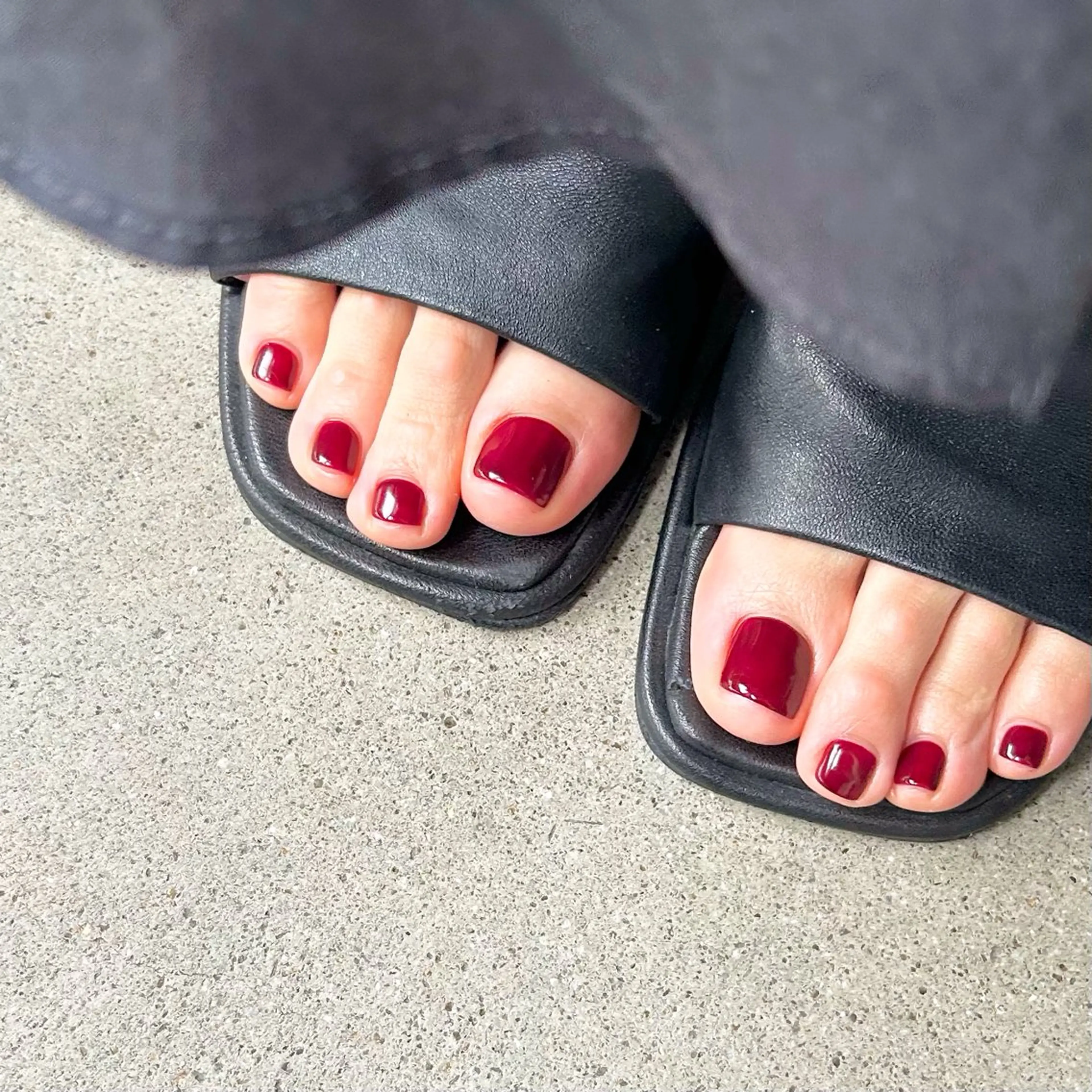 ネイル ボルドー 長さ出し フットネイル フレンチネイル ジェルネイル フットネイル 覚王山 memeのネイルデザイン