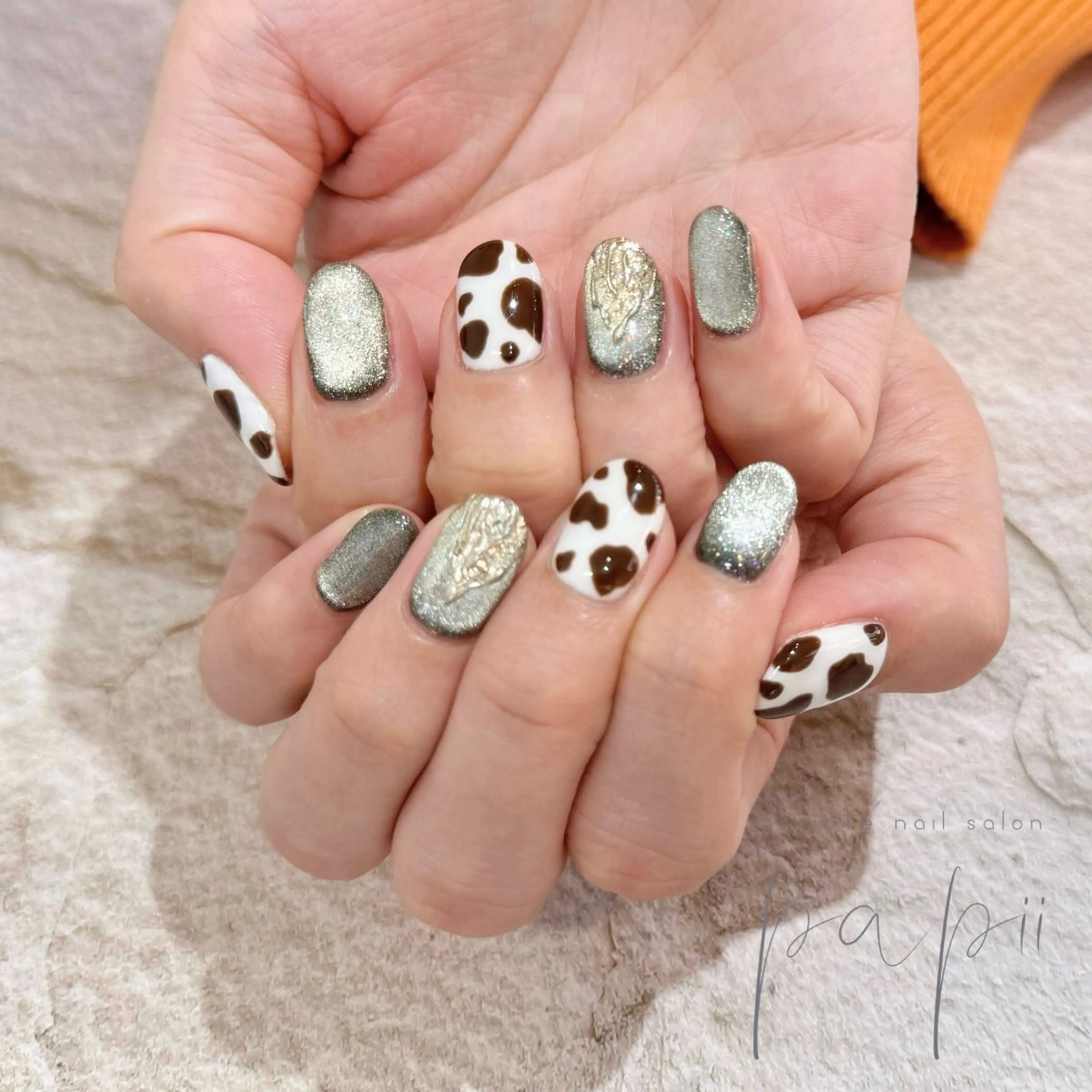 ネイル マグネットネイル シンプルネイル ハンドネイル papii☆ kurodaのネイルデザイン