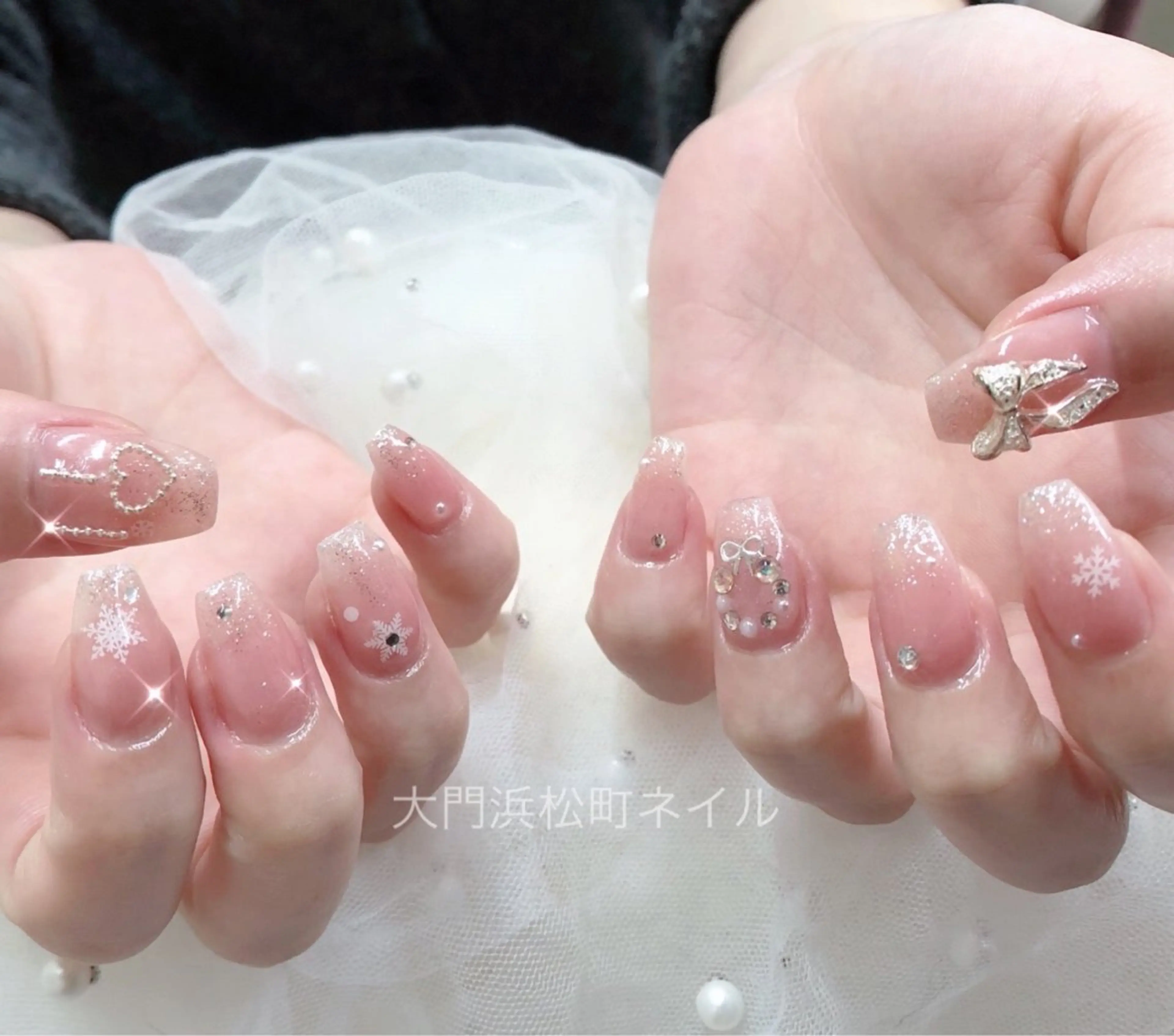 ネイル フレンチネイル ガラスフレンチ ゴールド マグネットネイル ミラーネイル ハンドネイル ハンドケア 大門浜松町 ネイルのネイルデザイン