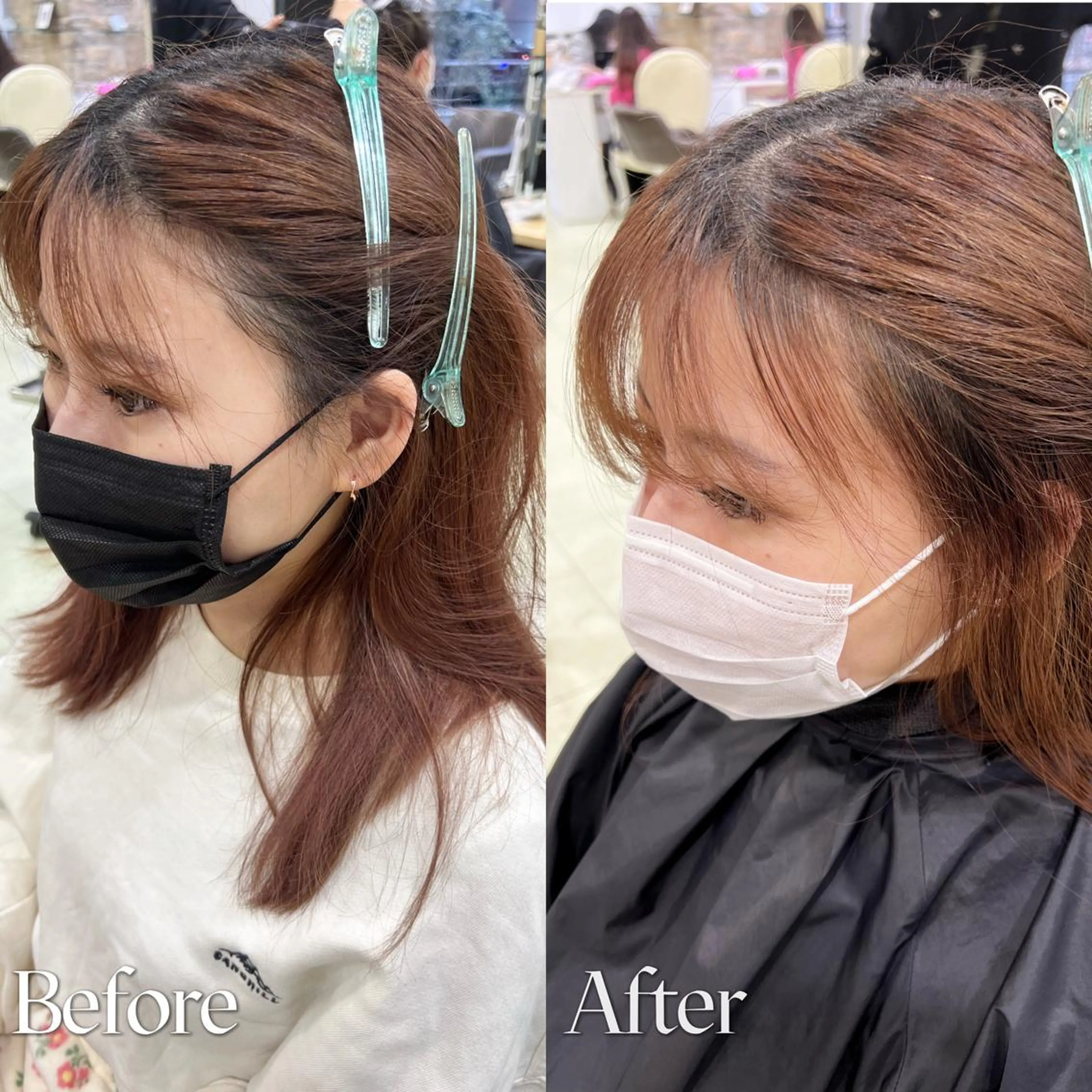 ミディアム パーマ ヘアアレンジ ミディアムパーマ 韓国風ヘア 小顔カット チャンモリパーマ チャンモリパーマ/韓 国/Minami🦋のヘアスタイル