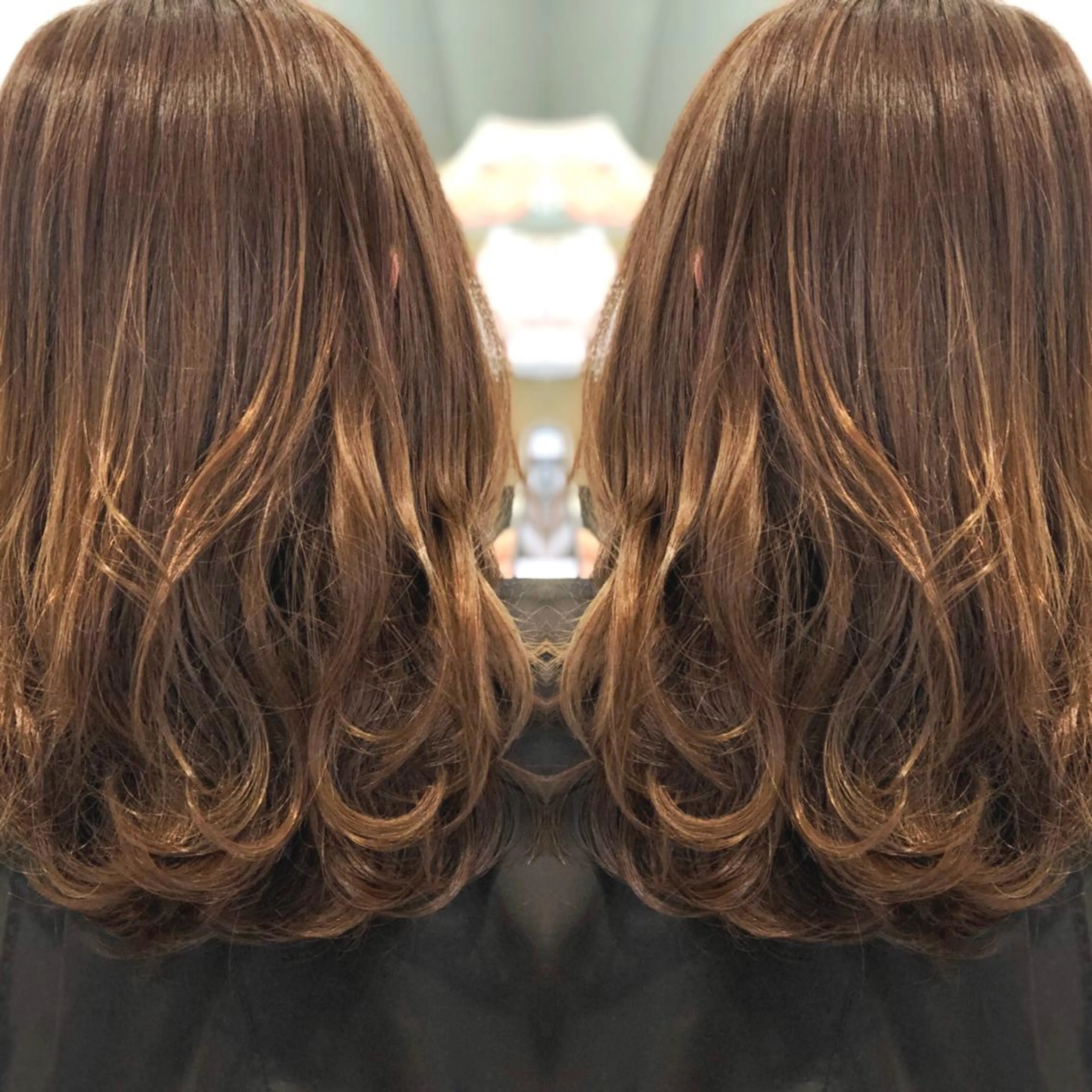 セミロング ヘアカラー トリートメント 山田 香織のヘアスタイル