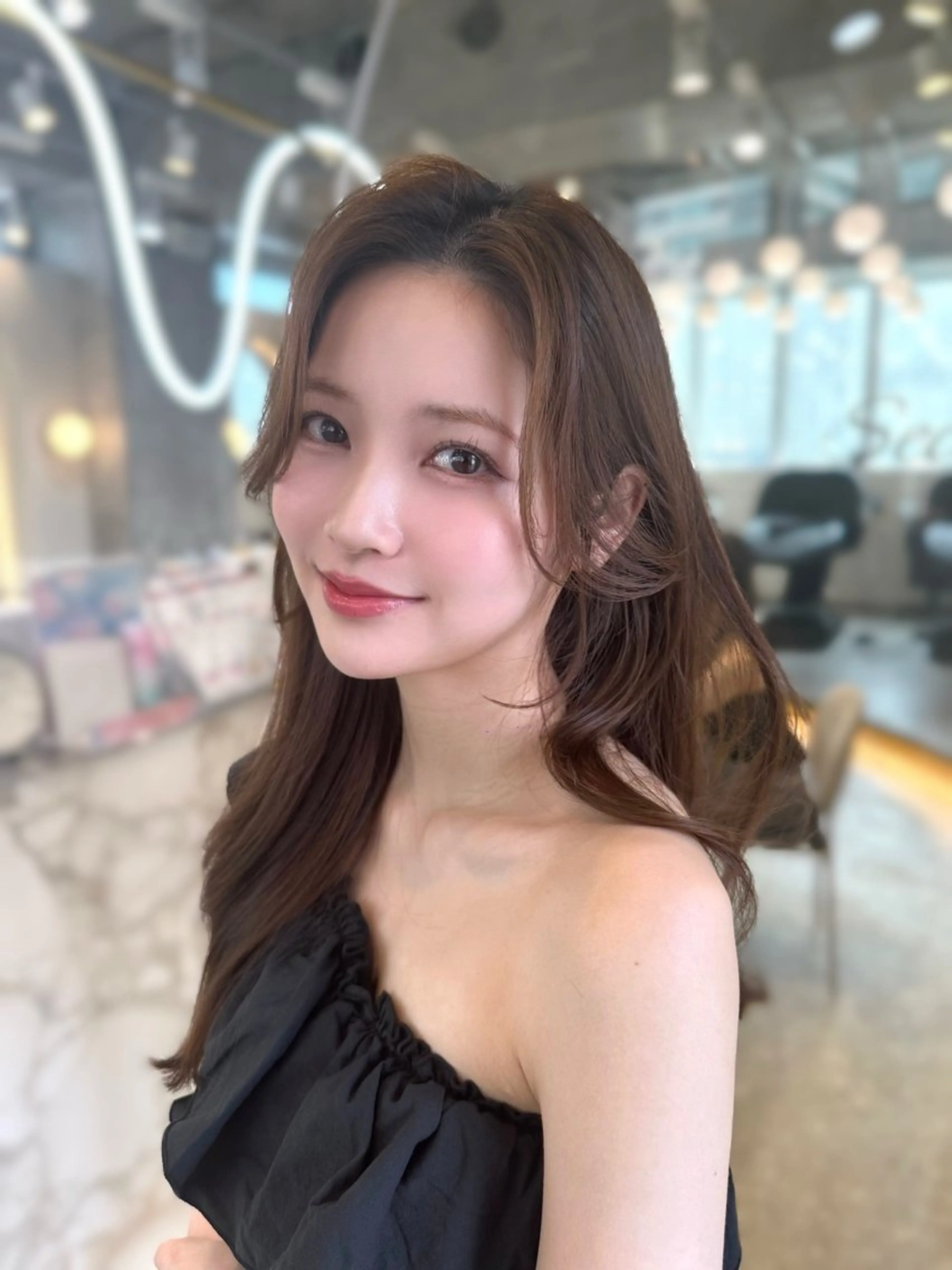 セミロング カラー カット ヘアカラー トリートメント 新宿/韓国レイヤー 髪質改善カラー/角所のヘアスタイル