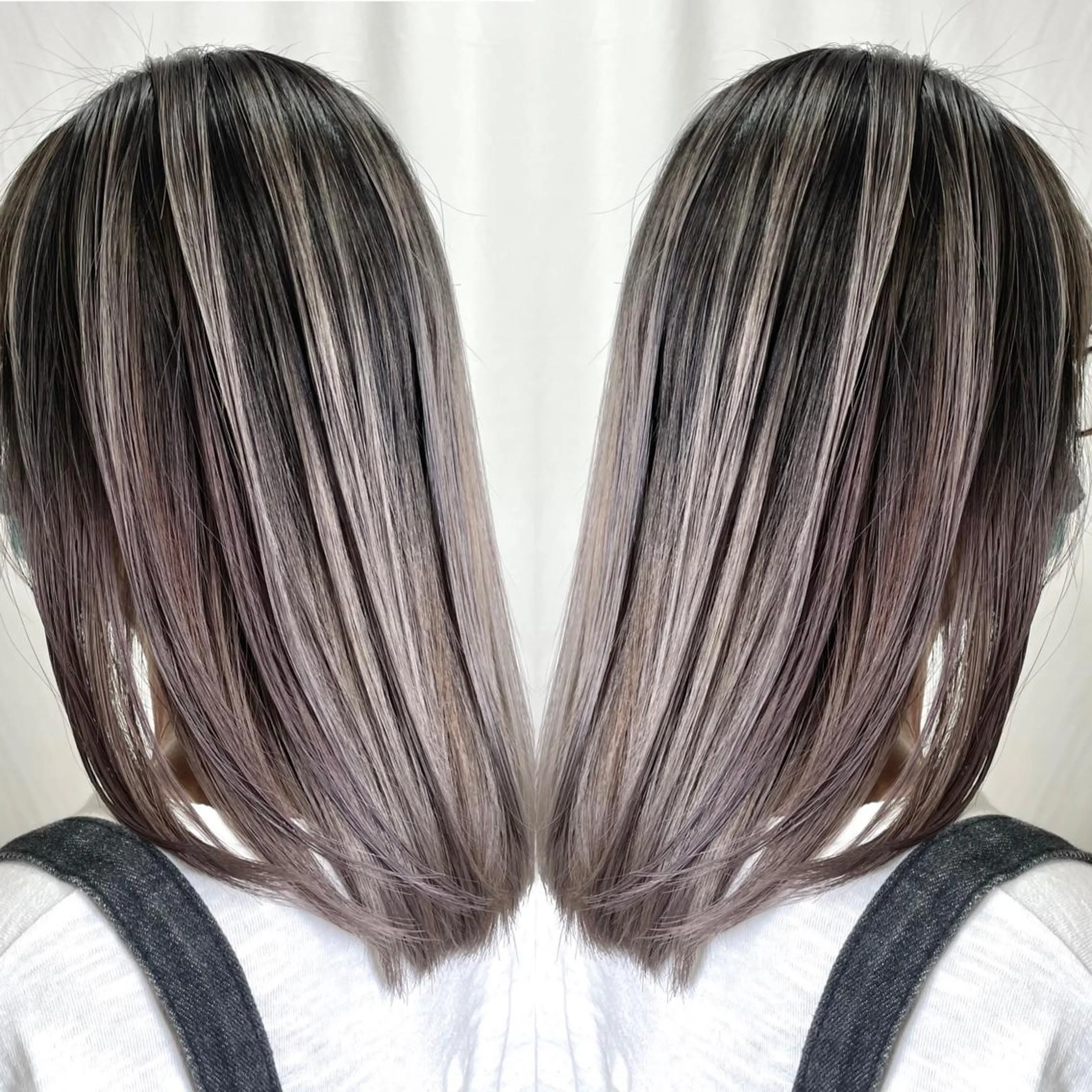 ミディアム カラー カット ヘアカラー トリートメント 縮毛/レイヤー 韓国/橋口のヘアスタイル