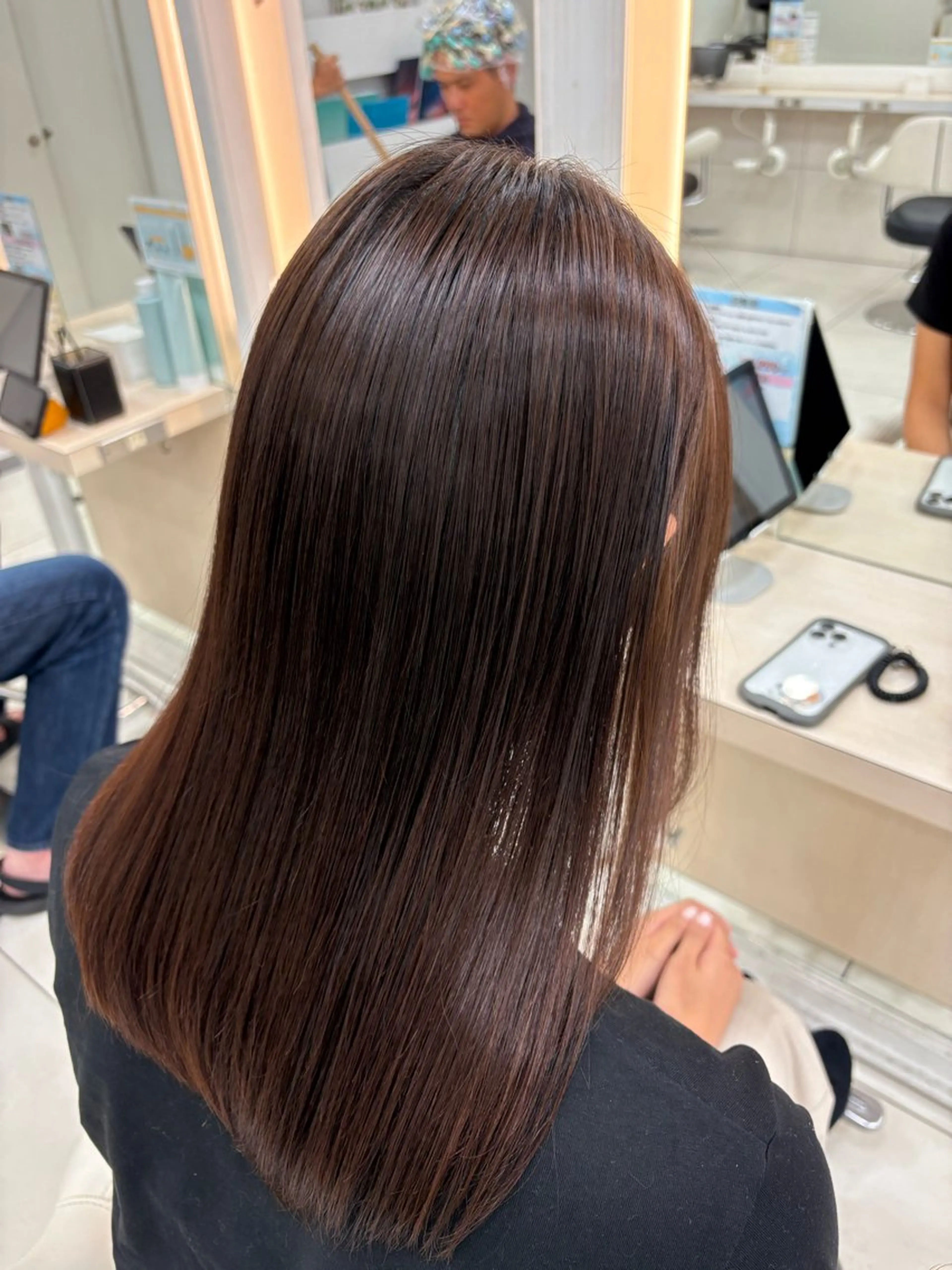 ミディアム パーマ ショートボブ ミディアムパーマ ボブ ハイライト 髪質改善 縮毛矯正 トリートメント 髪質改善/艶カラー/ メンズパーマ/鈴木のヘアスタイル