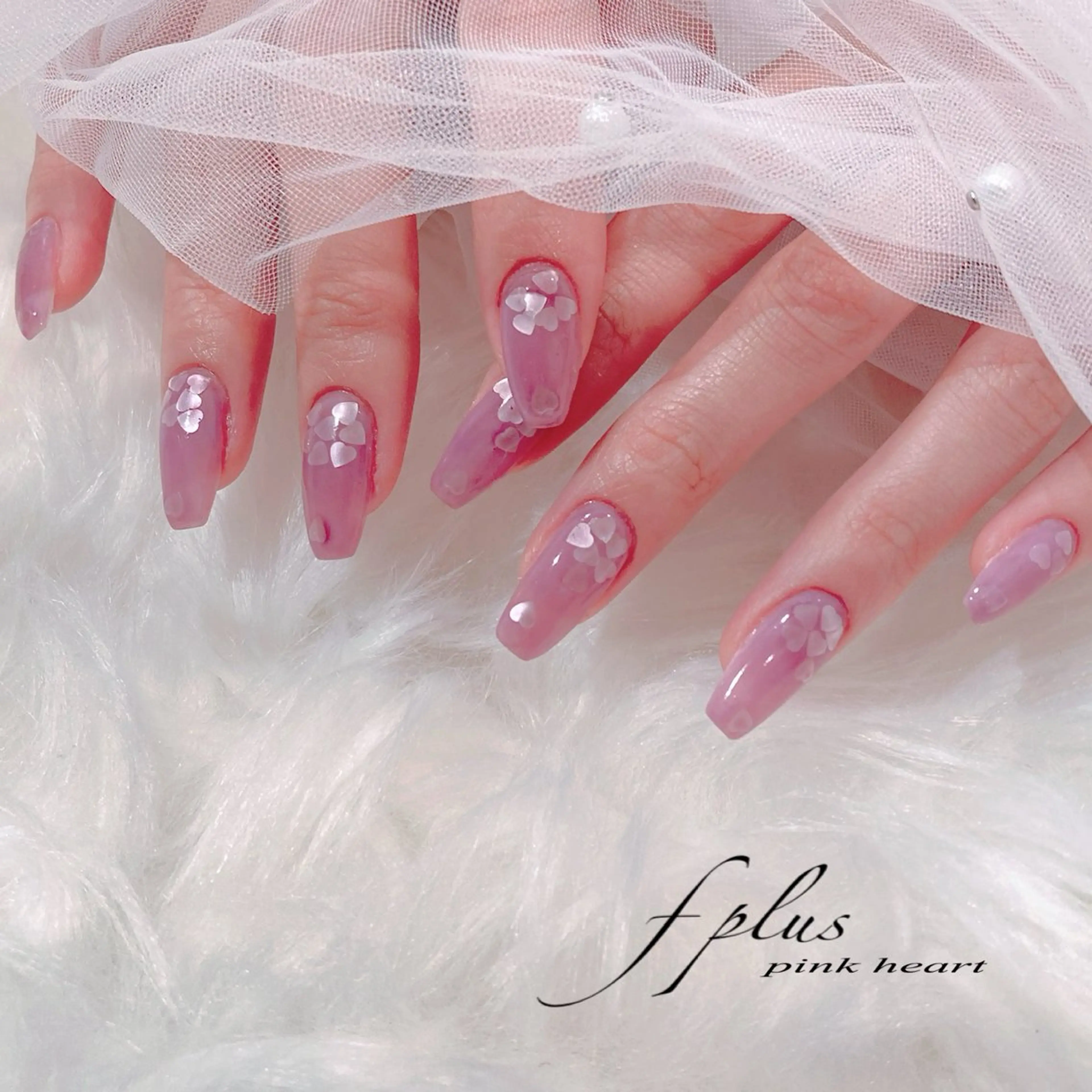 ネイル ハート ピンク ハンドネイル kanako nail🌷のネイルデザイン