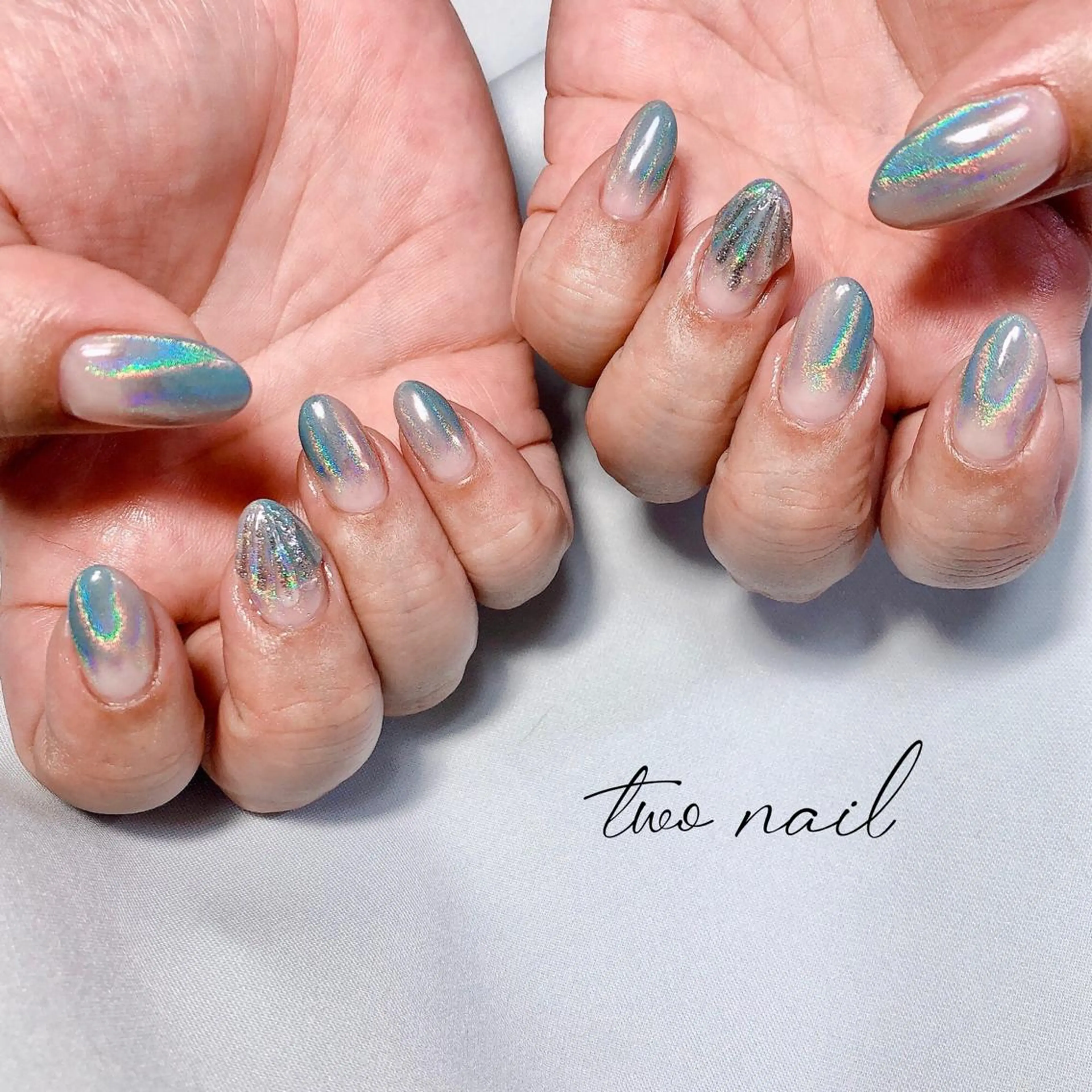 ネイル アートネイル フットネイル ハート ニュアンスネイル ホワイト two nailのネイルデザイン