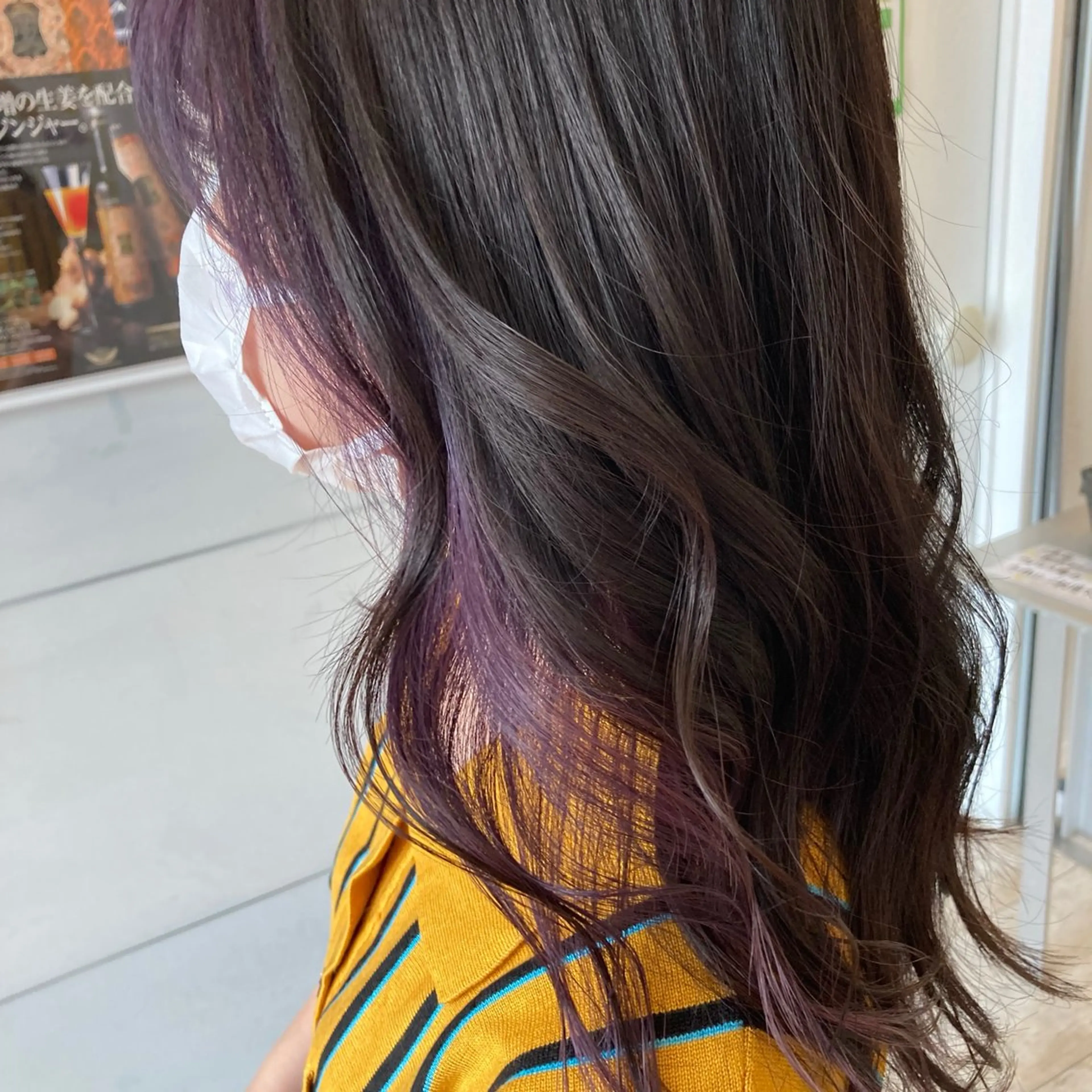 セミロング カラー ミストバング  フェイスフレーミング カット ヘアカラー トリートメント 岩崎 裕司のヘアスタイル