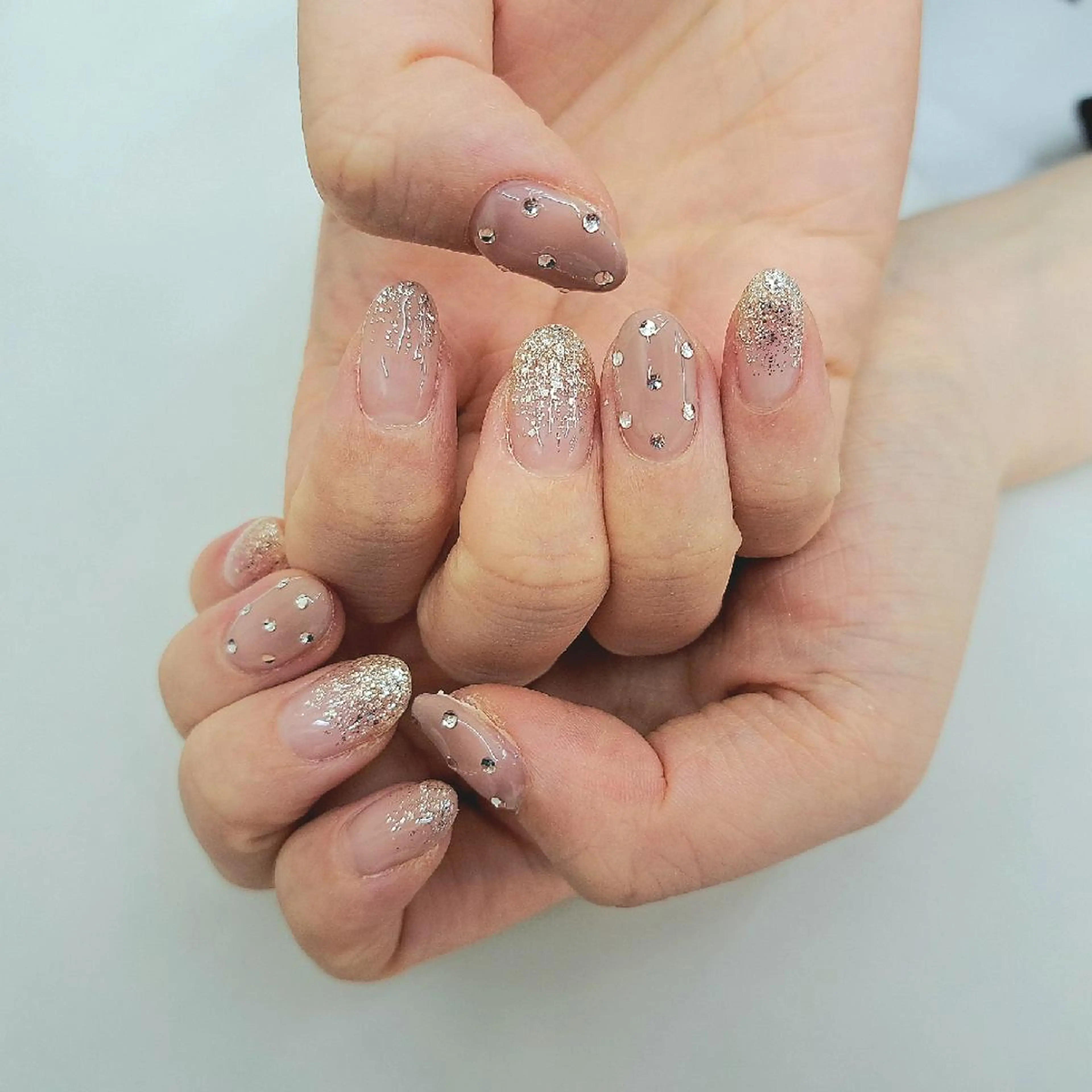 ネイル ラメ(グリッター) ストーンネイル ハンドネイル Bianca八王子 まえさだのネイルデザイン