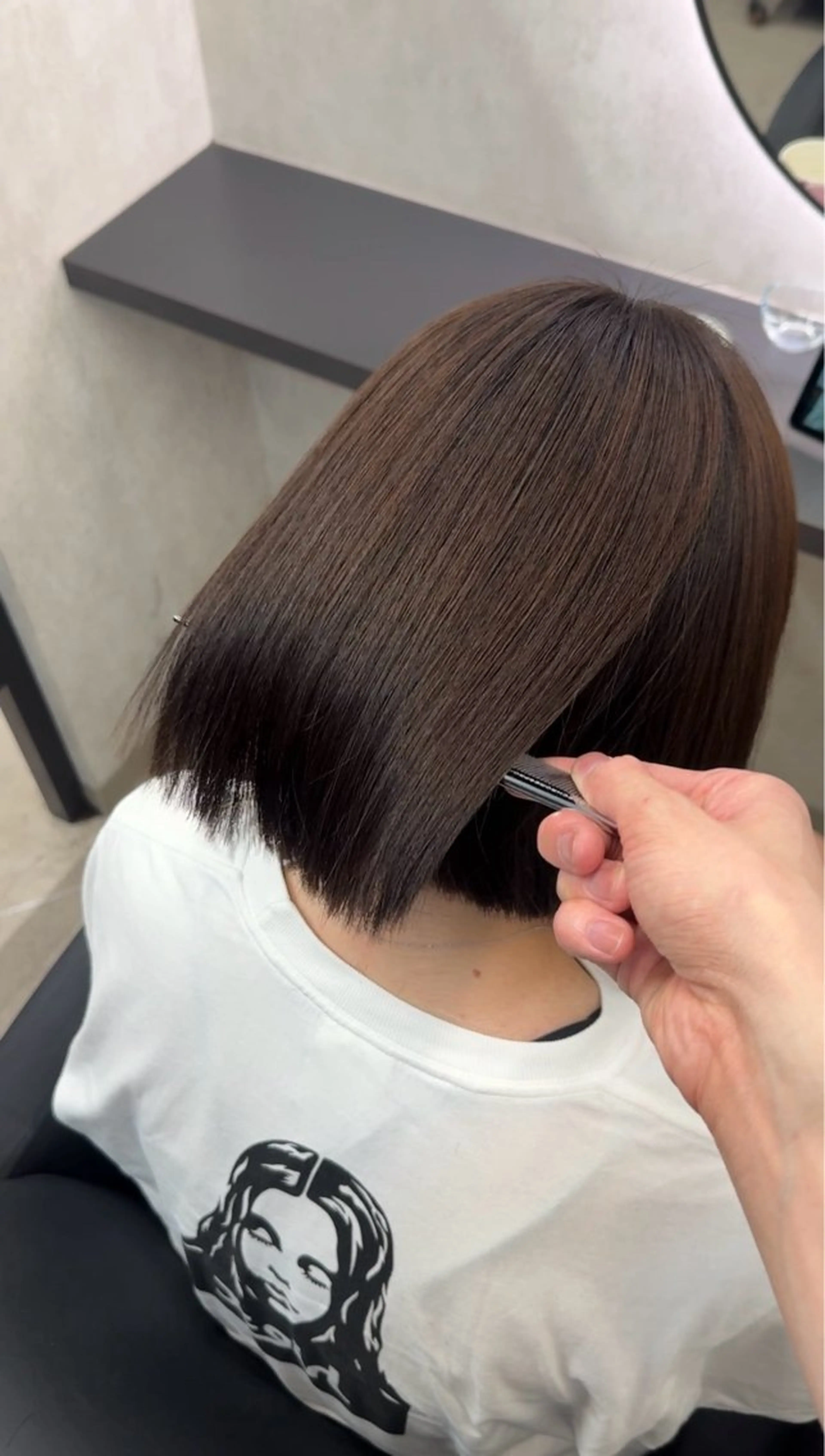 ミディアム カラー ヘアアレンジ カット ヘアカラー 縮毛矯正 トリートメント 新宿 /髪質改善/ 縮毛矯正/ヒュウガのヘアスタイル