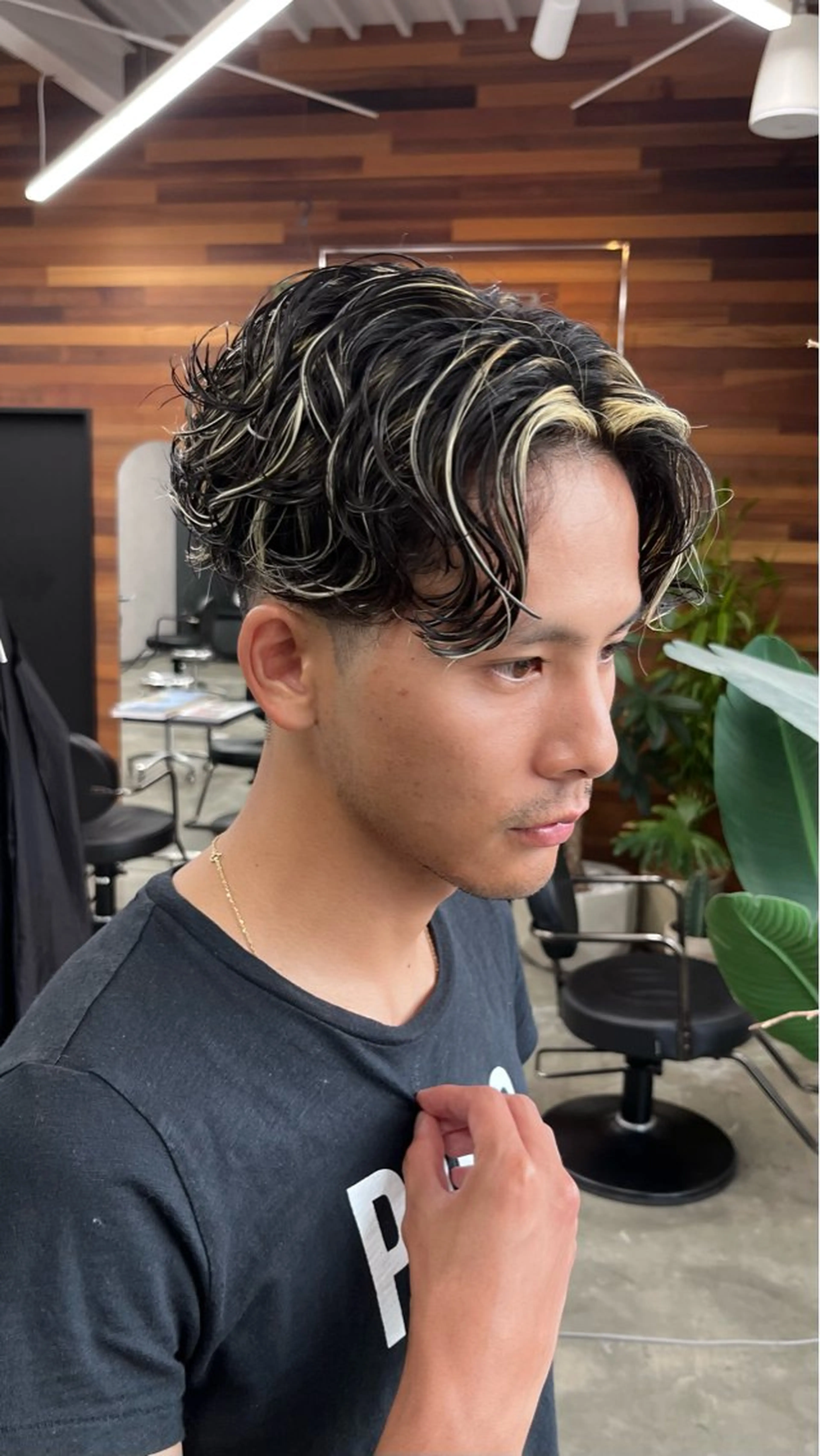 【新規限定】パーソナルメンズカット+パーマ+ハイライト ¥14300の写真