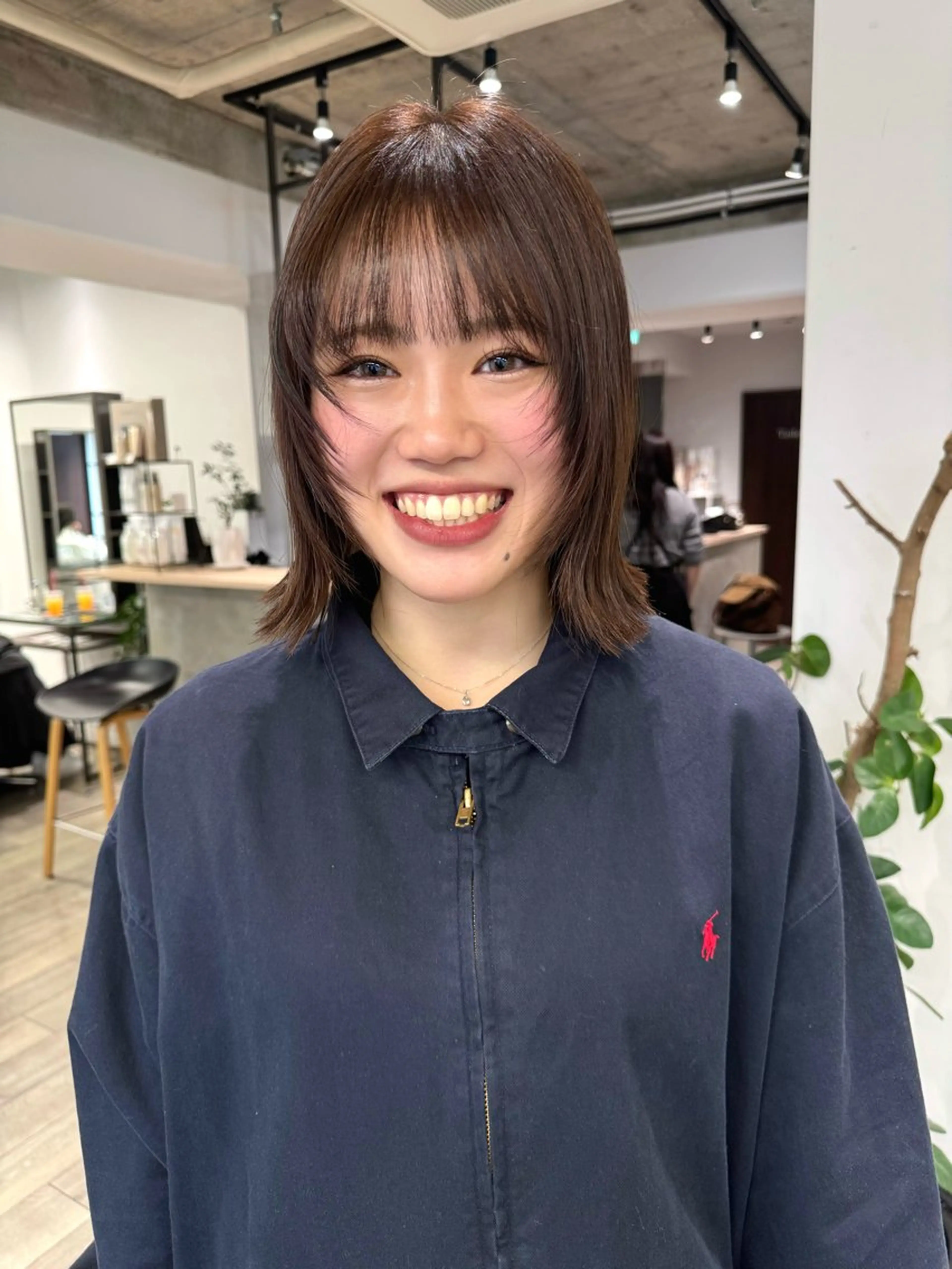 ミディアム ボブ レイヤーカット や ぎ /似合わせ カラー/神戸美容室のヘアスタイル