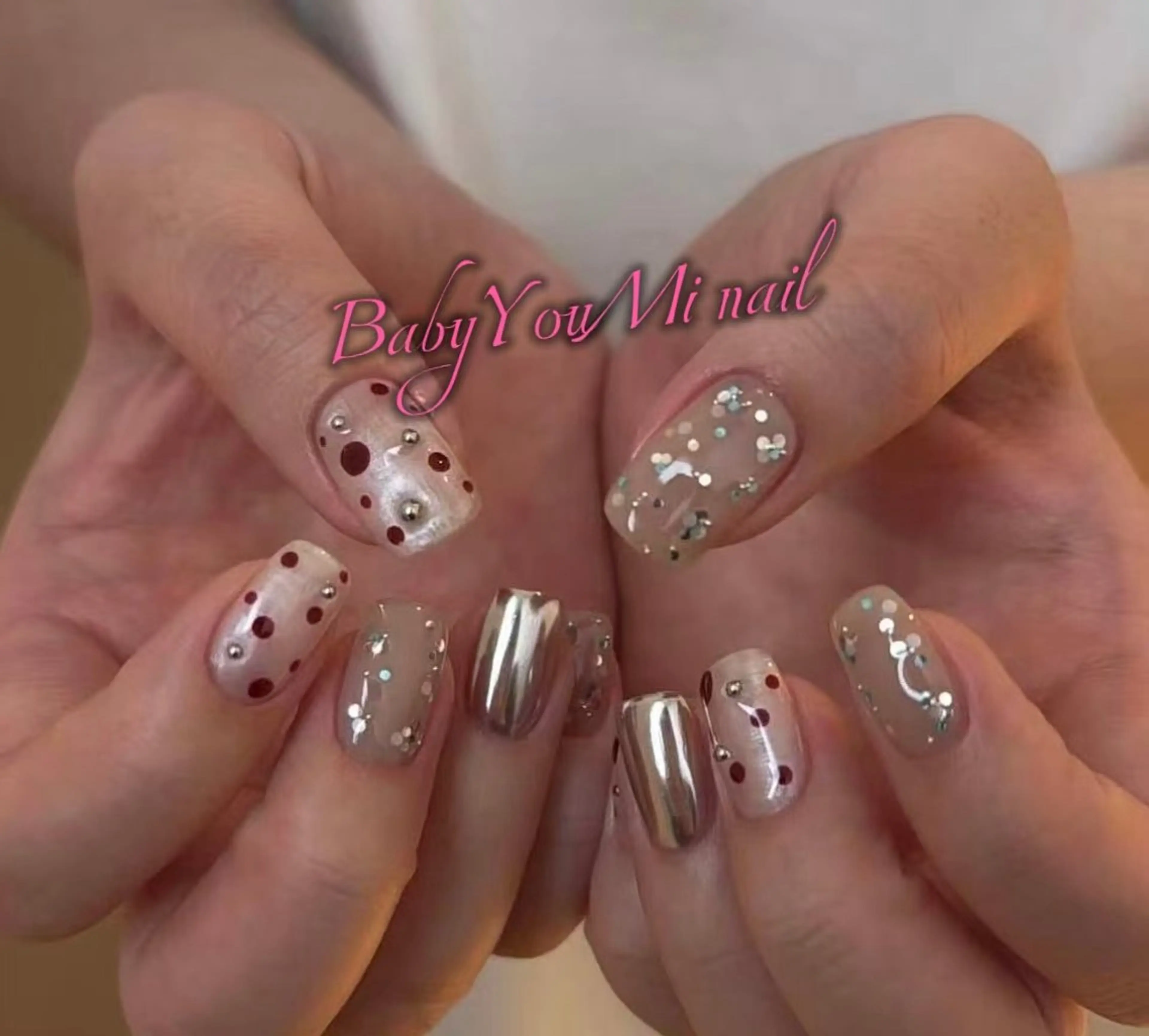 ネイル オーロラネイル チークネイル 成人式 フットネイル フレンチネイル ハンドネイル Oomiya 服部のネイルデザイン