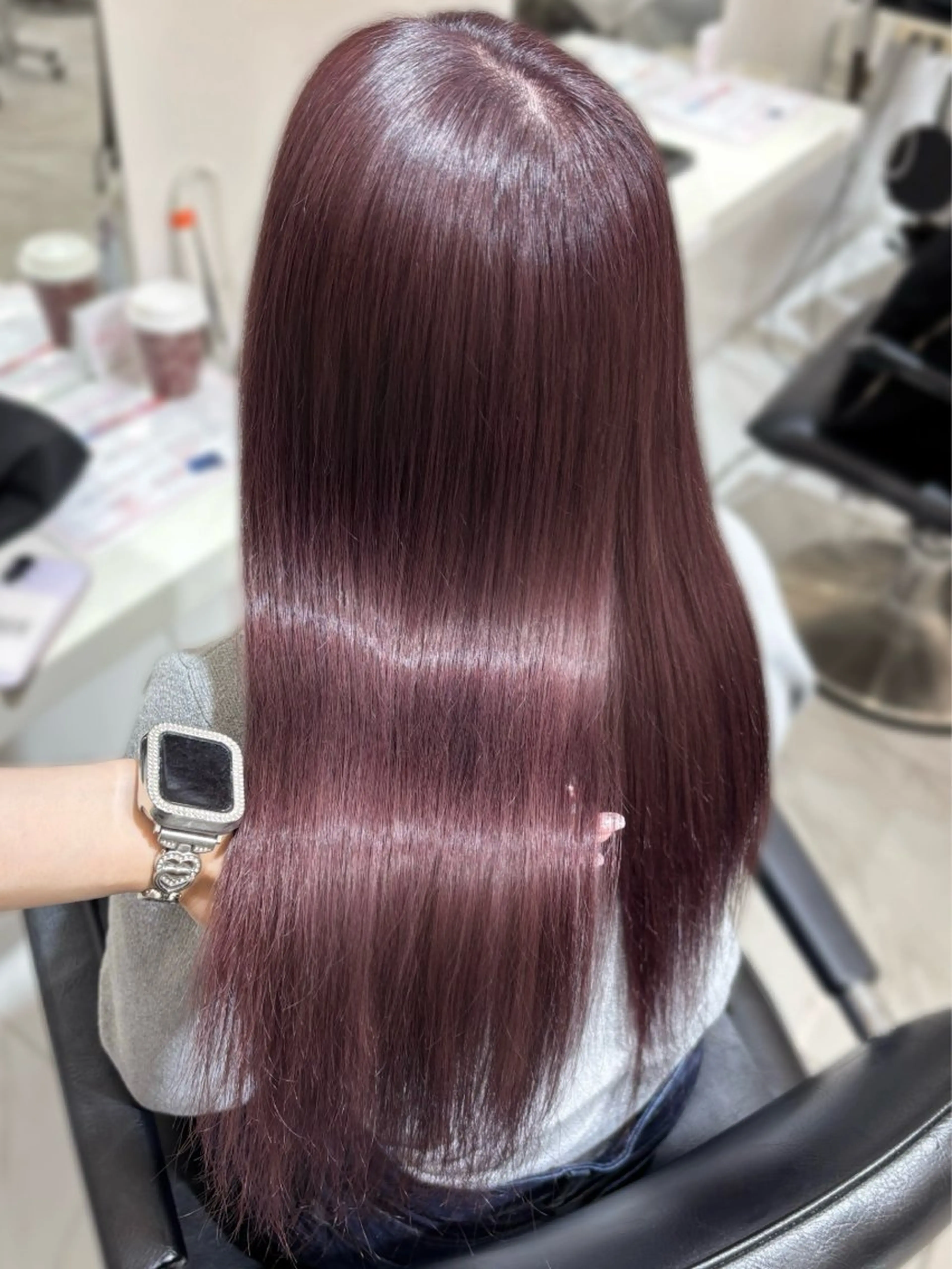 セミロング カラー ブリーチ ラベンダーカラー トリートメント ヘアカラー トリートメント 盛れる顔周り🤍渋谷 Risa🎀のヘアスタイル