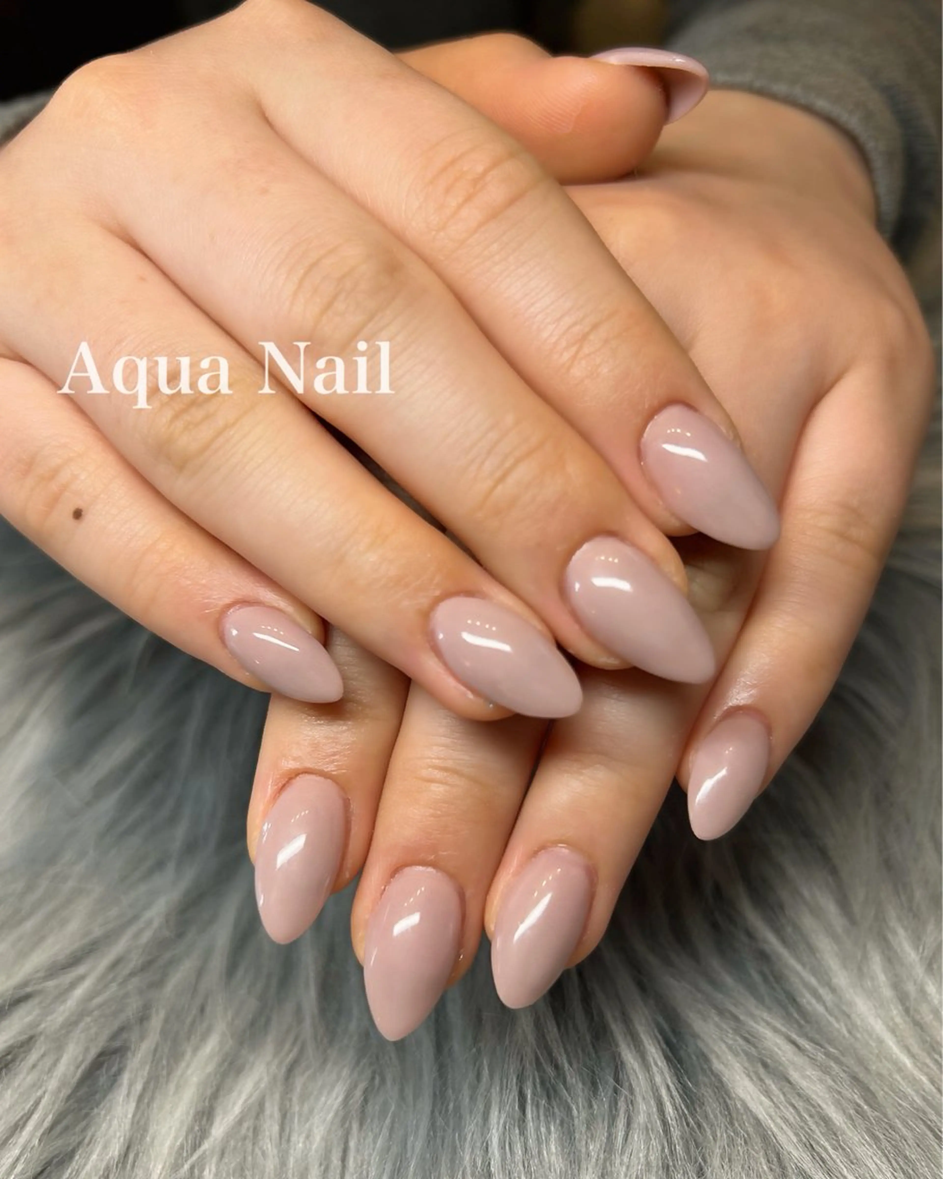 ネイル ワンカラーネイル ピンク スカルプネイル シンプルネイル ハンドネイル AQUA NAILのネイルデザイン