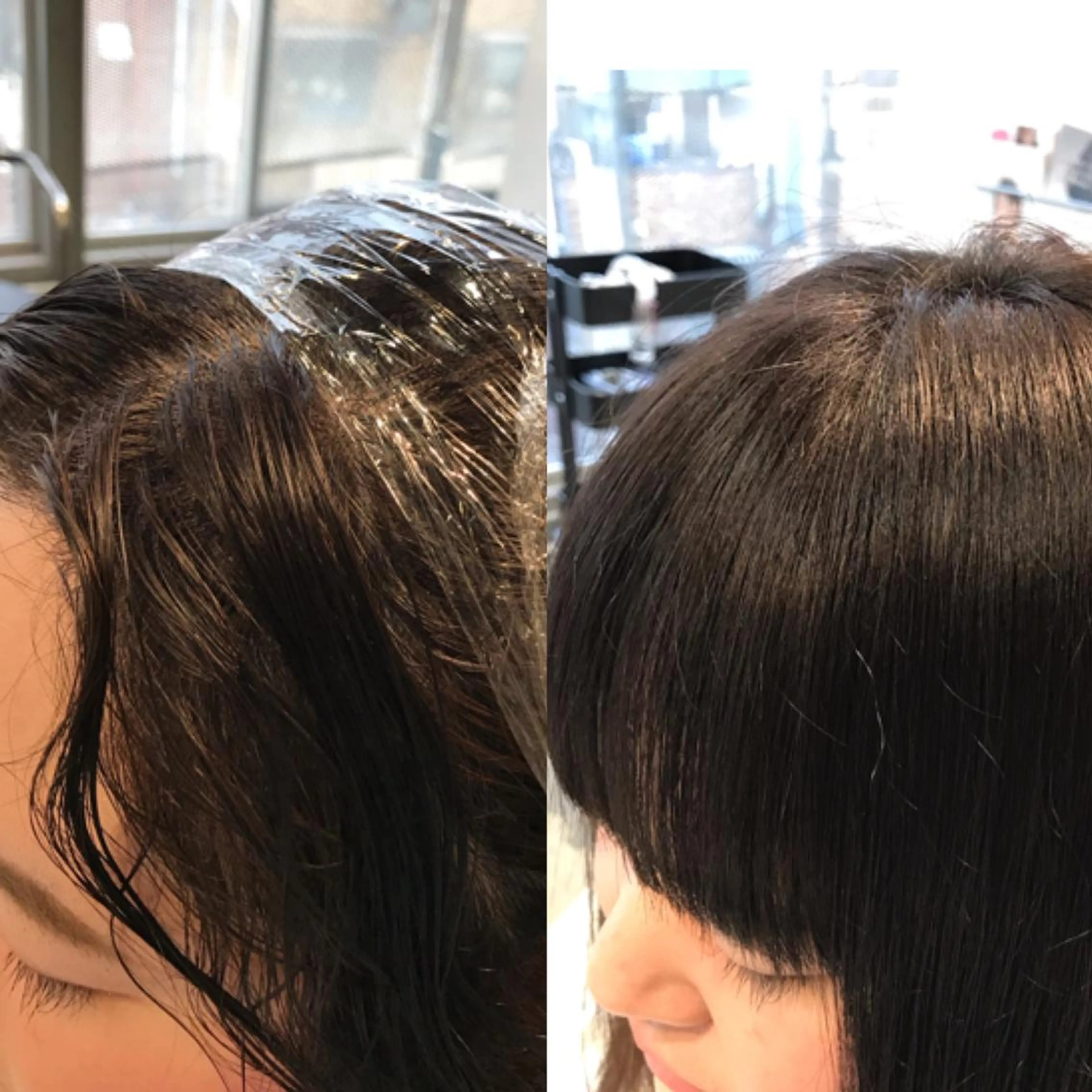 ミディアム パーマ 濱岡 恭子のヘアスタイル