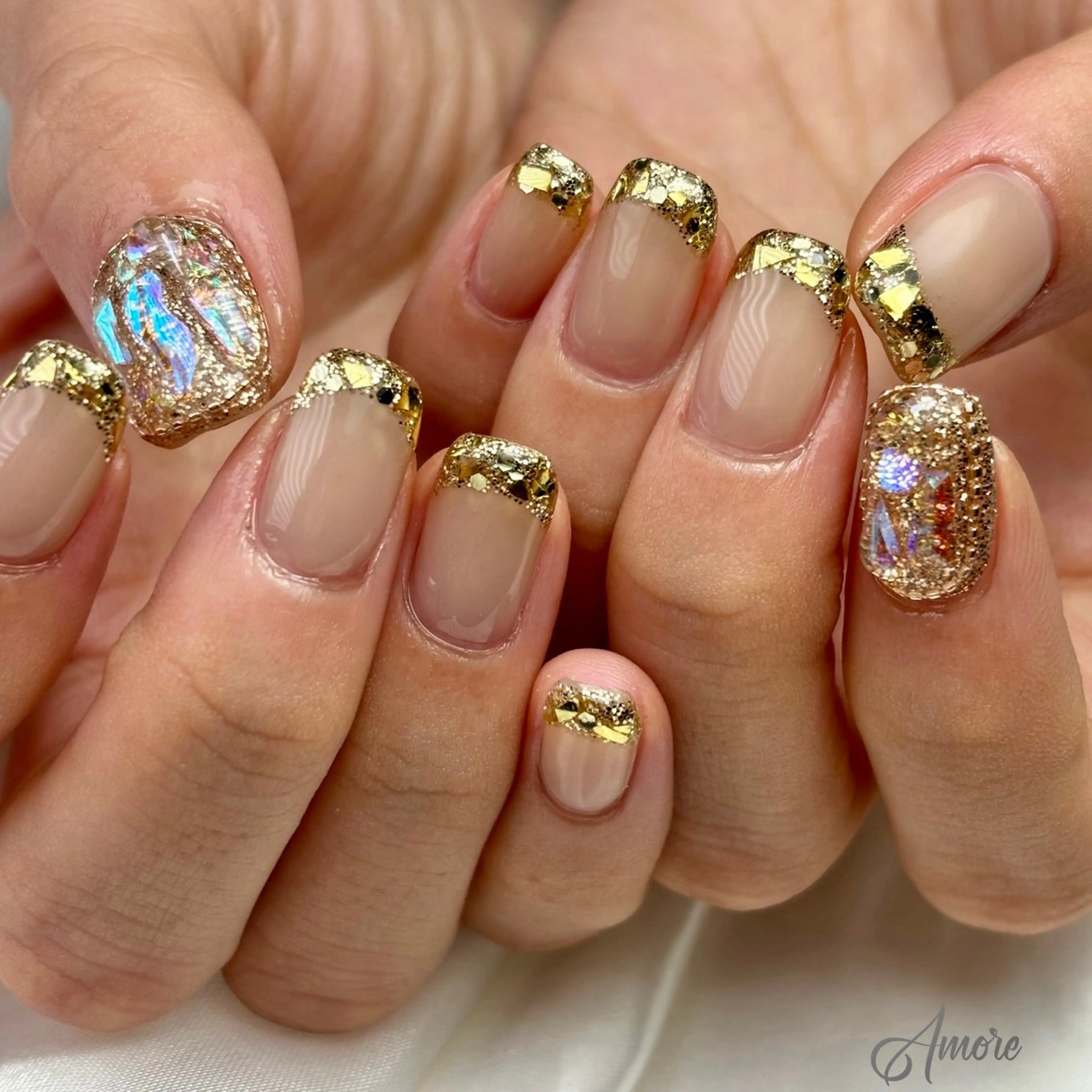 ネイル ジェルネイル キラキラネイル 韓国ネイル マグネットネイル パラジェル You kyehwaのネイルデザイン