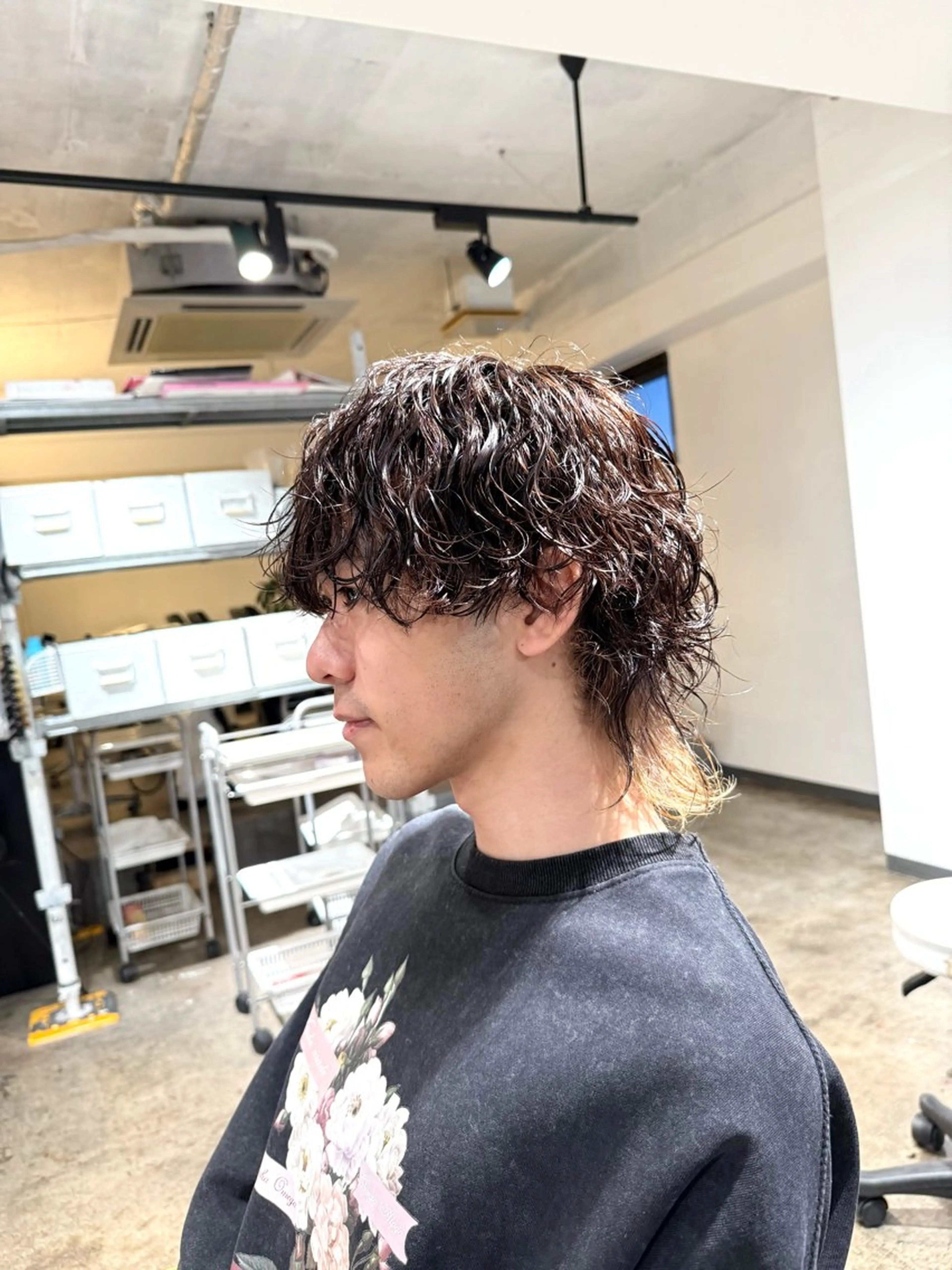 パーマ メンズ メンズパーマ 波巻きパーマ メンズウルフカット ウルフカット カット パーマ トリートメント 骨格補正施術/メンズ 専門美容師/YUYAのヘアスタイル