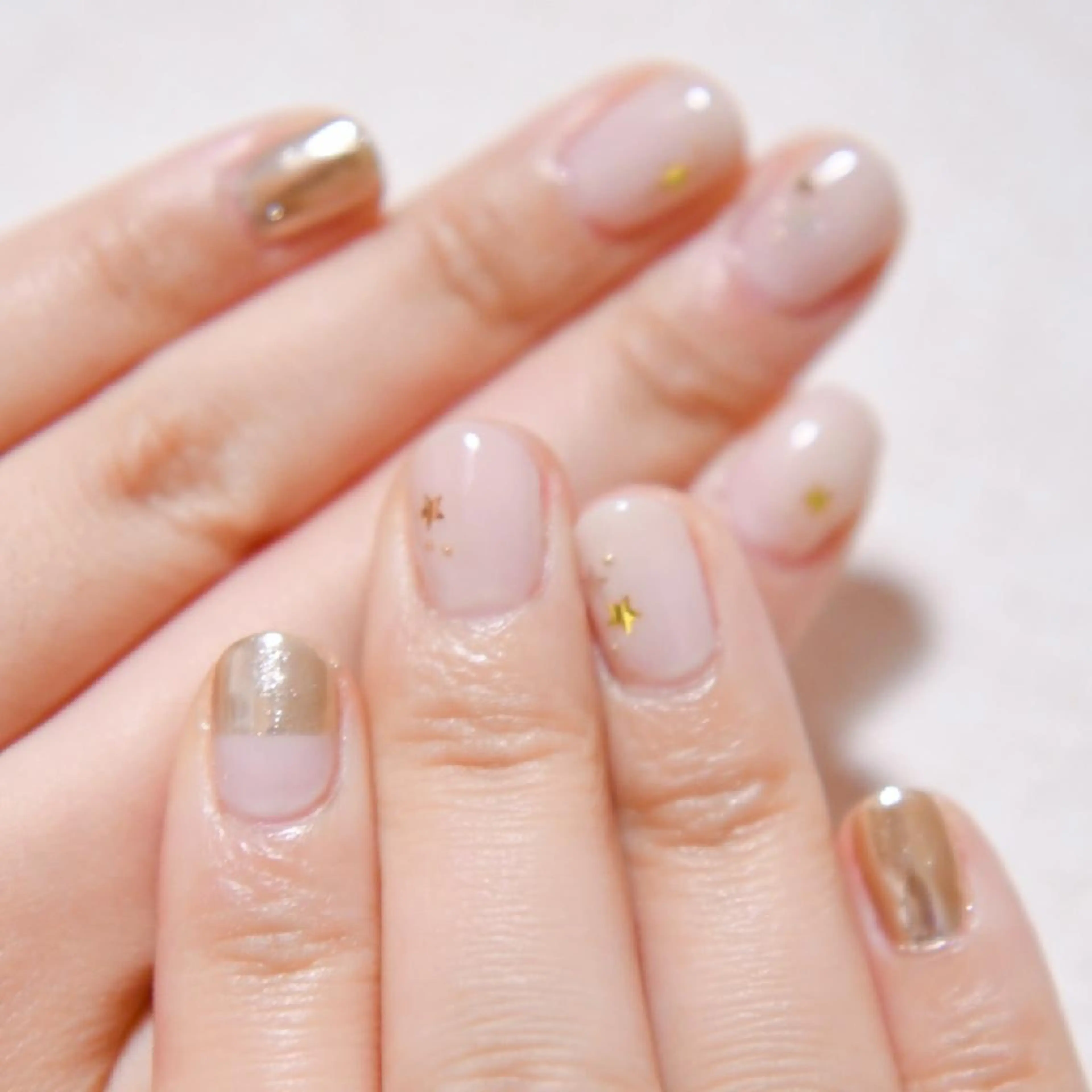 ネイル ミラーネイル シンプルネイル 川岡 香を里のネイルデザイン