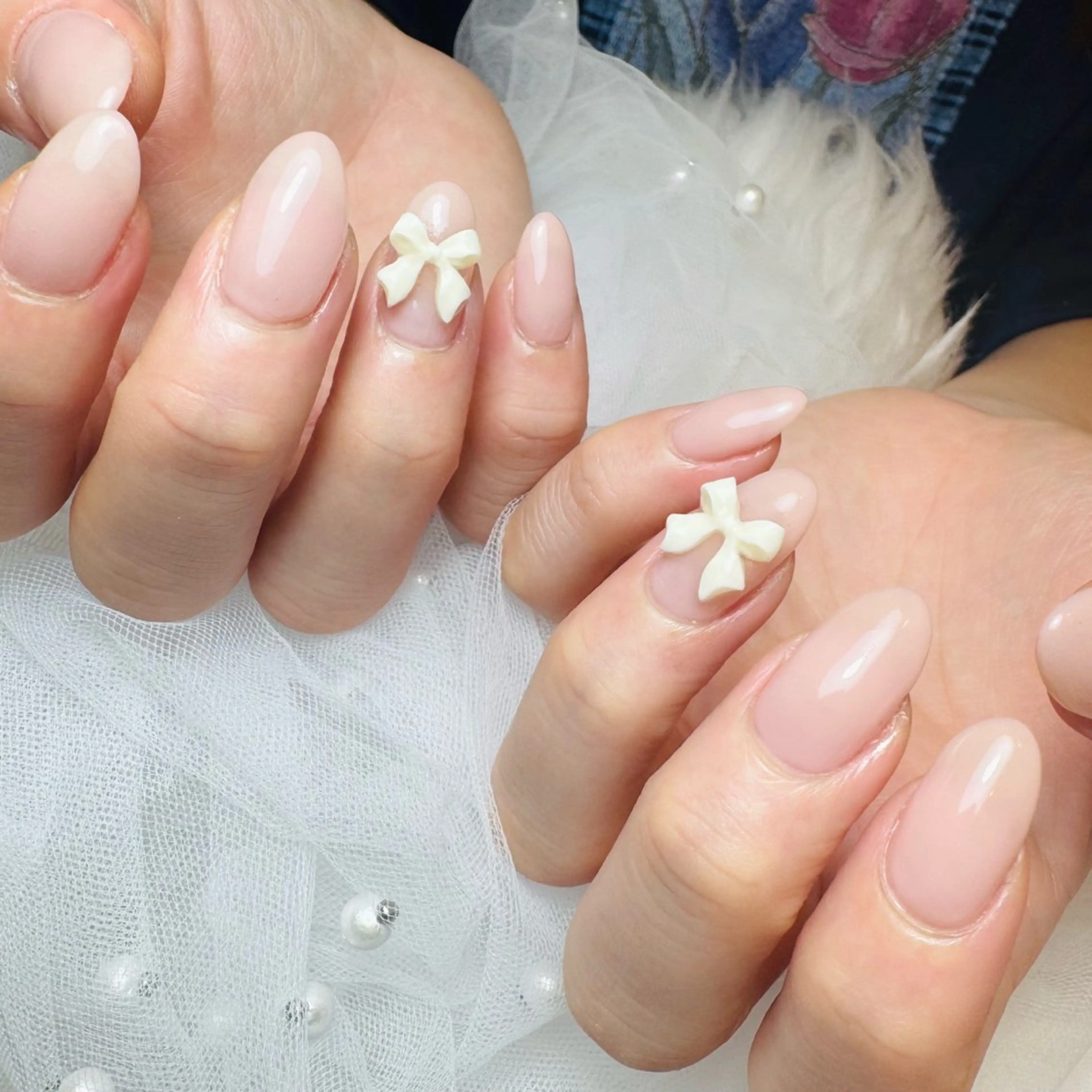 ネイル リボン ハンドネイル Lilibeauty salonのネイルデザイン