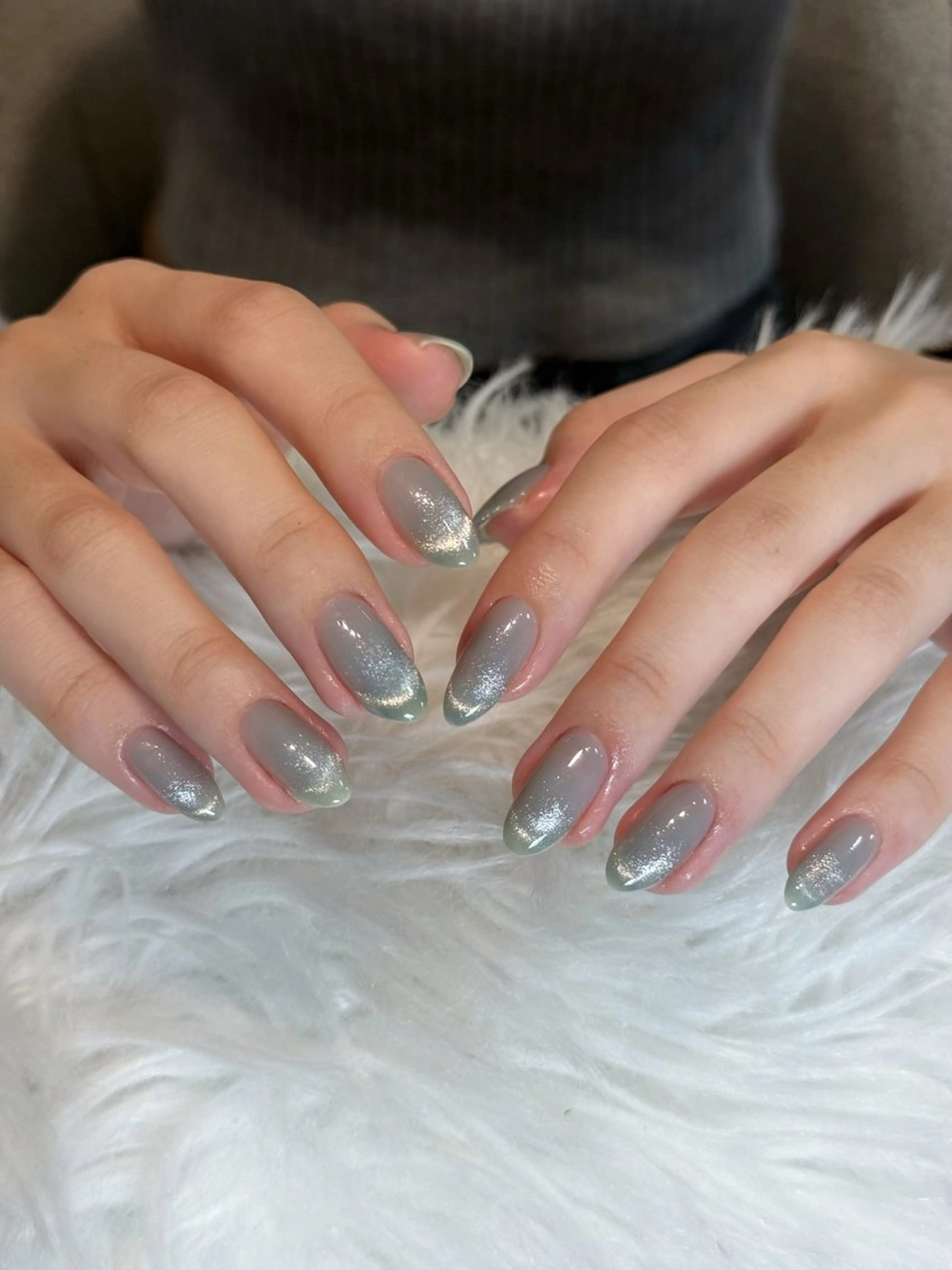 ネイル ボルドー ブラウン チークネイル ドット フットネイル ハンドネイル Julli NailStudioのネイルデザイン